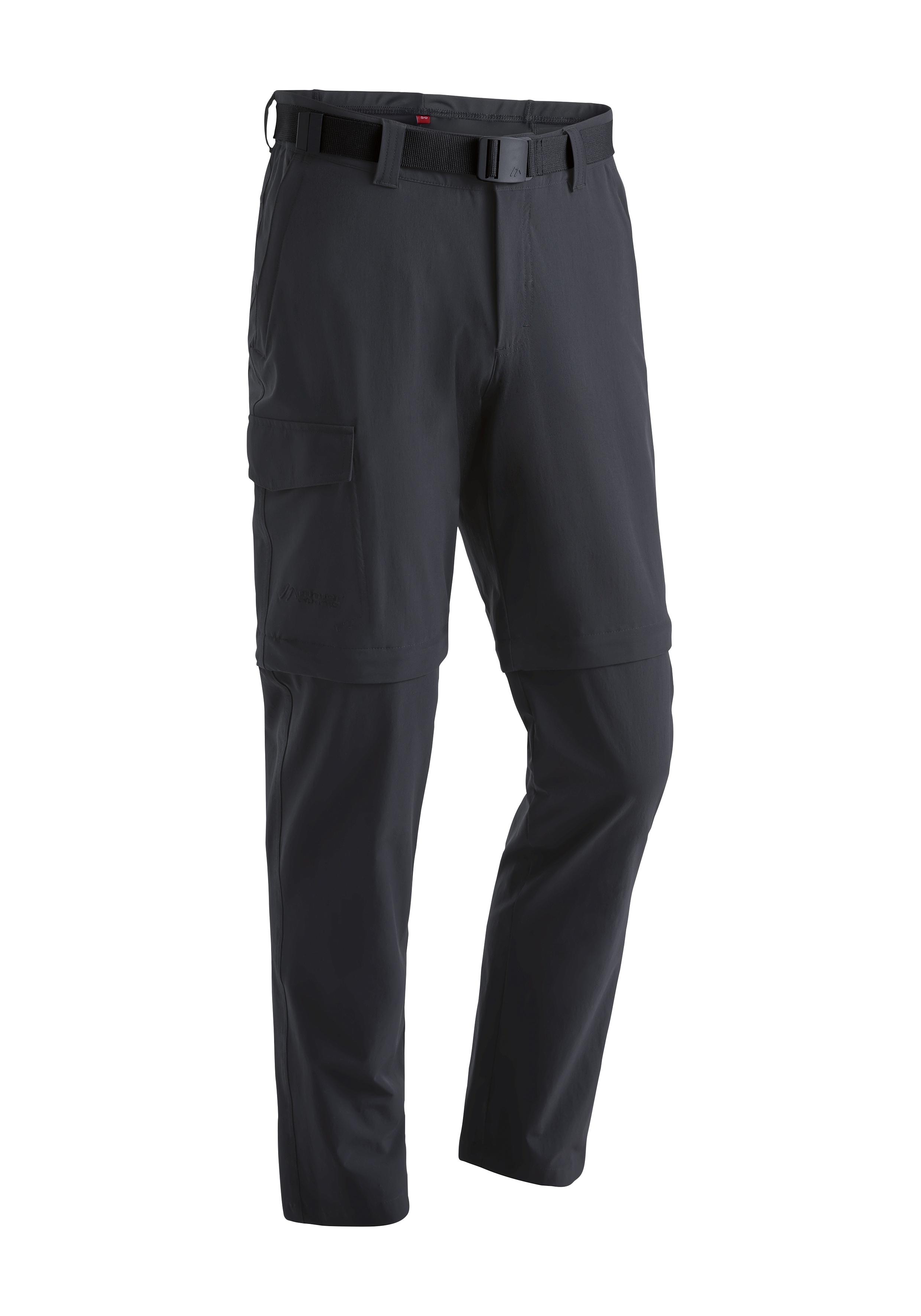 Outdoorhose MAIER SPORTS "Torid slim zip", Herren, Gr. 56, Normalgrößen, schwarz, 90% Polyamid, 10% Elasthan, Hosen Outdoorhose, Herren Zip-Off Wanderhose, atmungsaktive Trekkinghose, Slim Fit