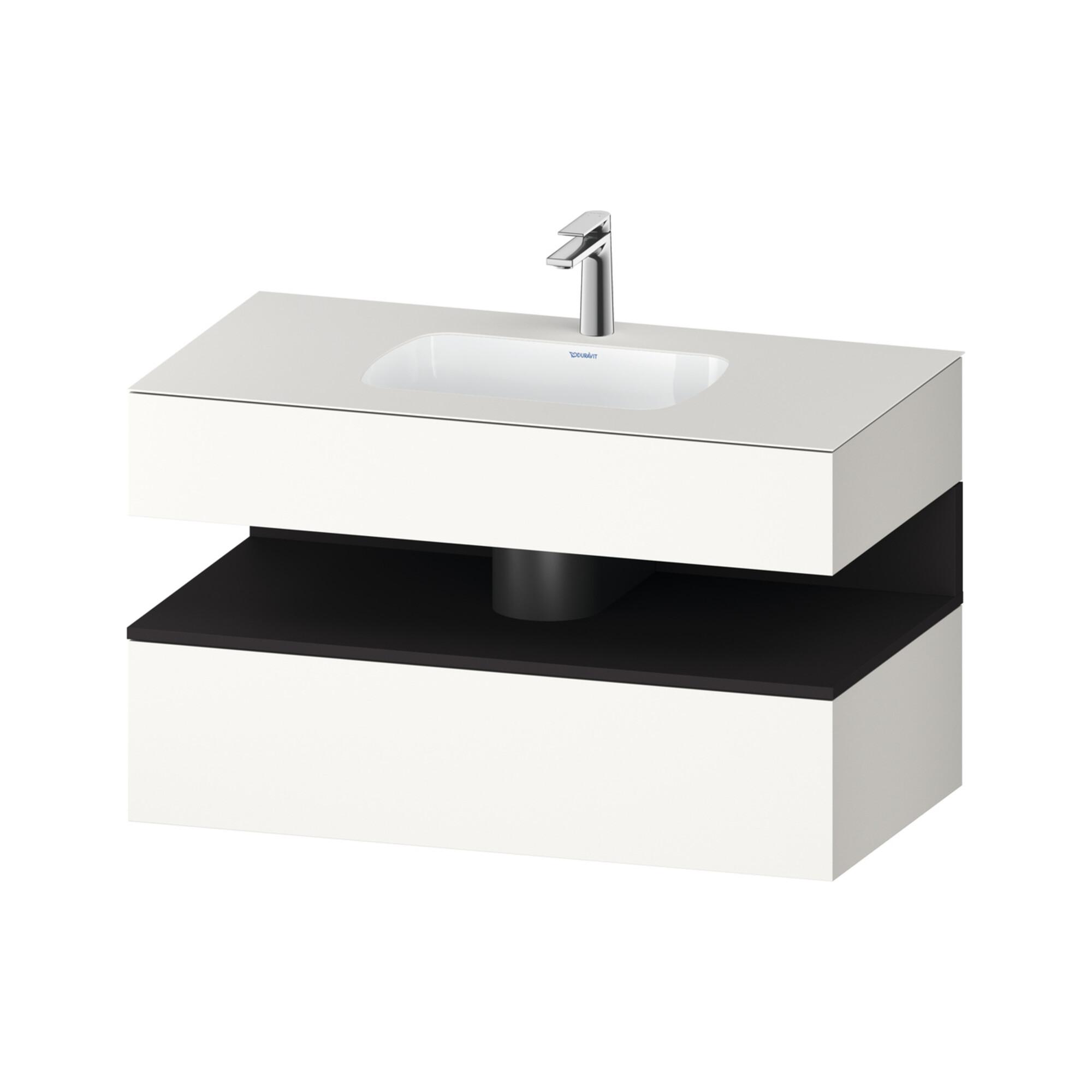 Duravit Einbauwaschtisch-MöBel-Set Qatego 100X55X60Cm, Gra M/We Matt, Konsolen-Waschtischunterbau (QA4786080840000)