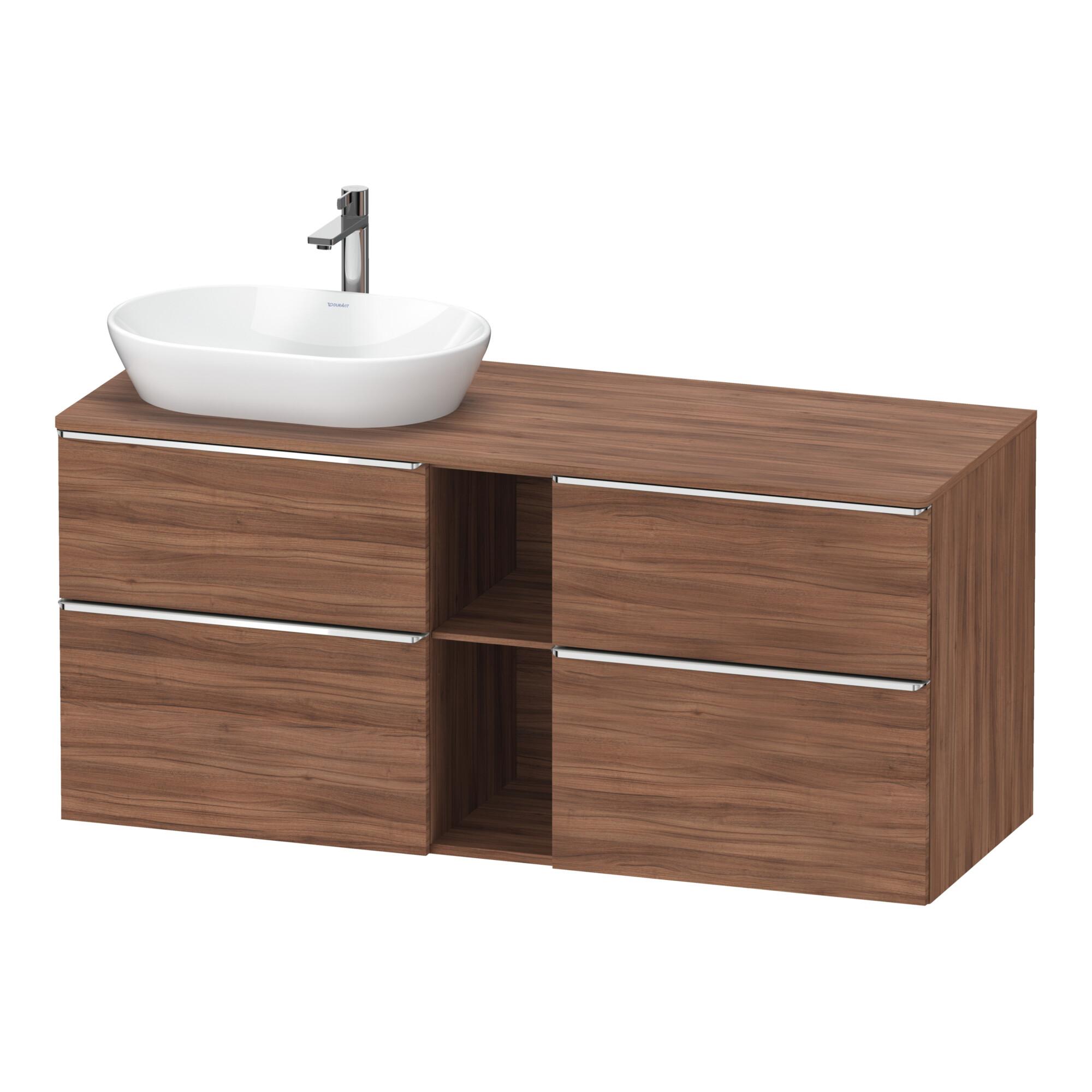 Duravit Waschtischunterschrank D-Neo 140X55Cm, 2 Sbk, 2 A, B L, Chr/Nussb Nat (DE4970L10790000)