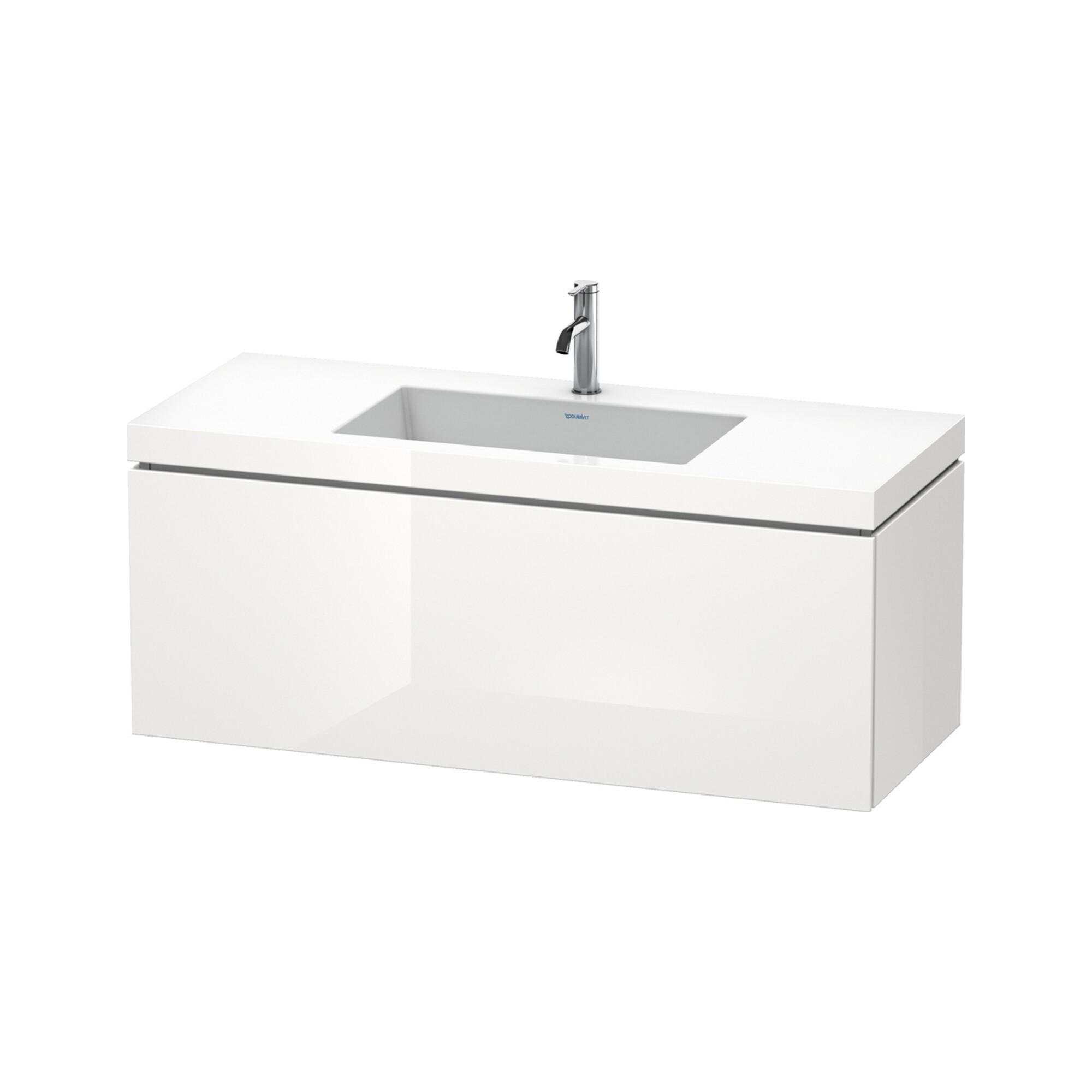 Duravit Waschtischunterschrank C-Bonded L-Cube 120X48Cm, 1 Hl, We. Hgl, 1 Ausz., WandhäNgend (LC6919O2222)