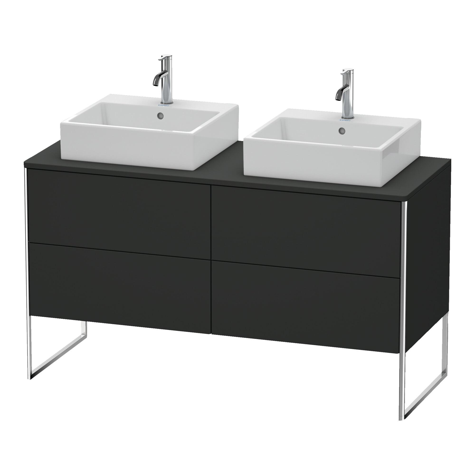 Duravit Waschtischunterschrank Xsquare 140X54,8X77,8Cm, 4 Az, Steh., Graph Matt (XS4926B8080)