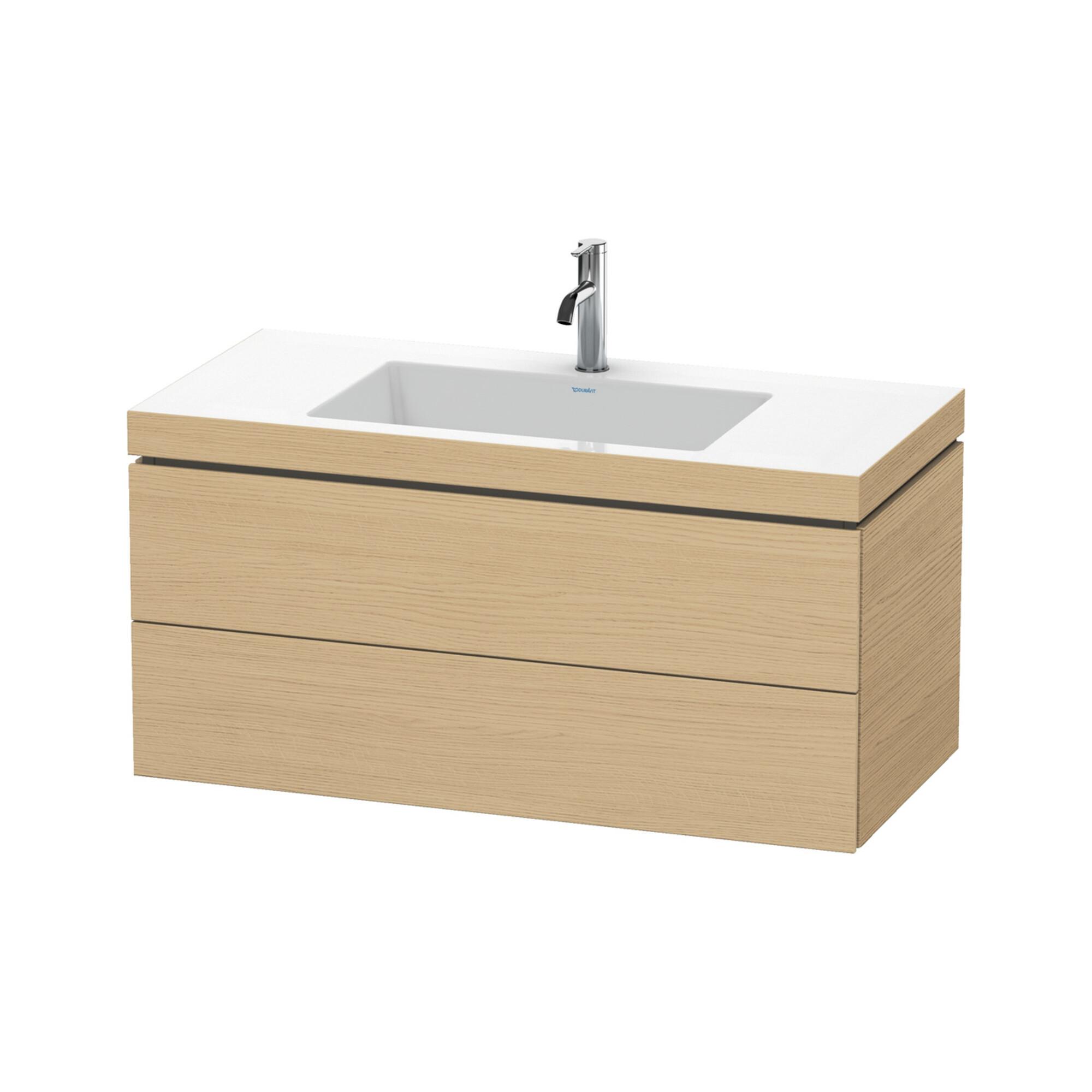 Duravit Waschtischunterschrank C-Bonded L-Cube 100X48Cm, 1 Hl, Ei Natur, 2 SchubkäSten (LC6928O3030)
