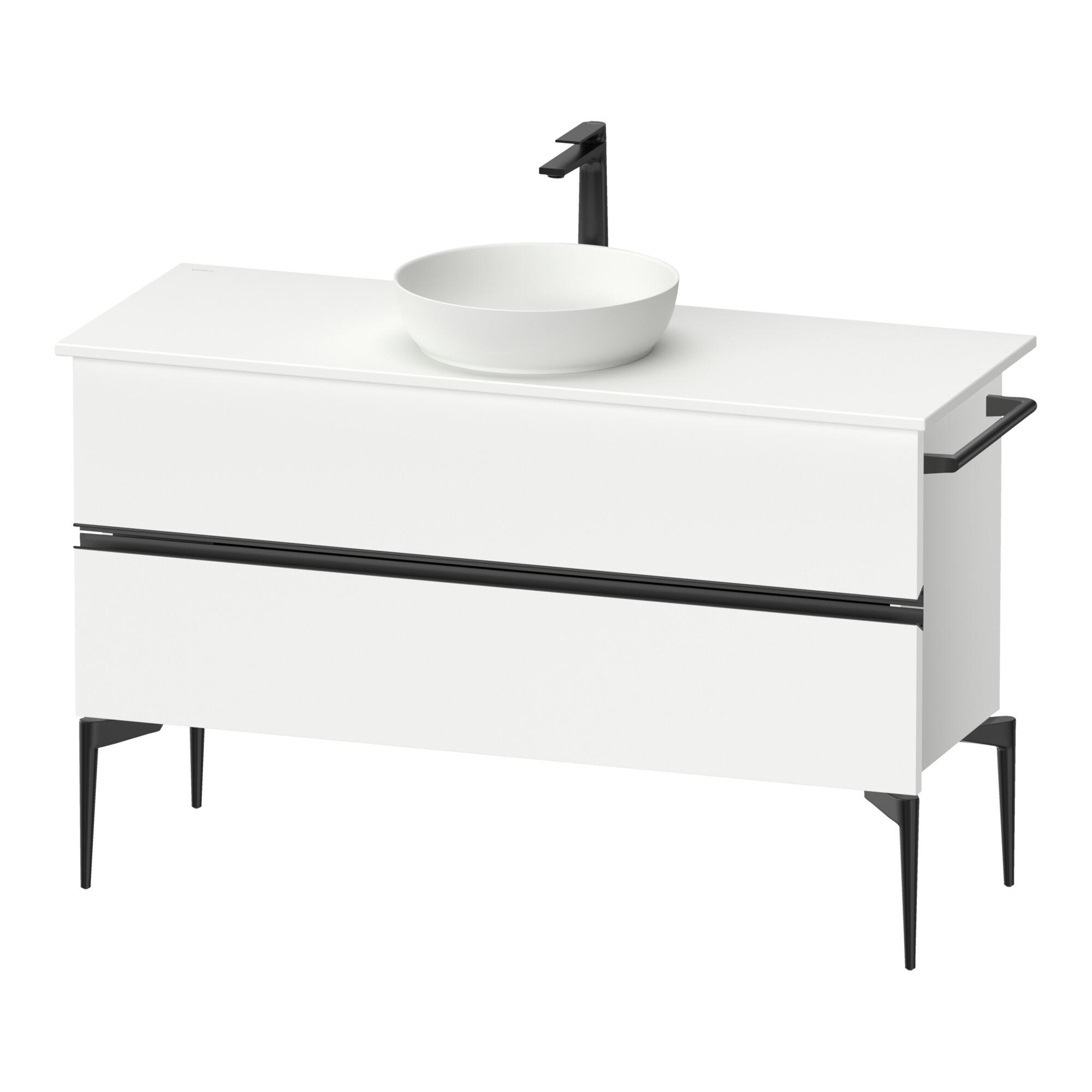 Duravit Konsolen-Waschtischunterbau Bodenstehend Sivida 124,5X54,8X47,5Cm, W M, 2 Schub., Gr. Sw (SV46600BD180000)