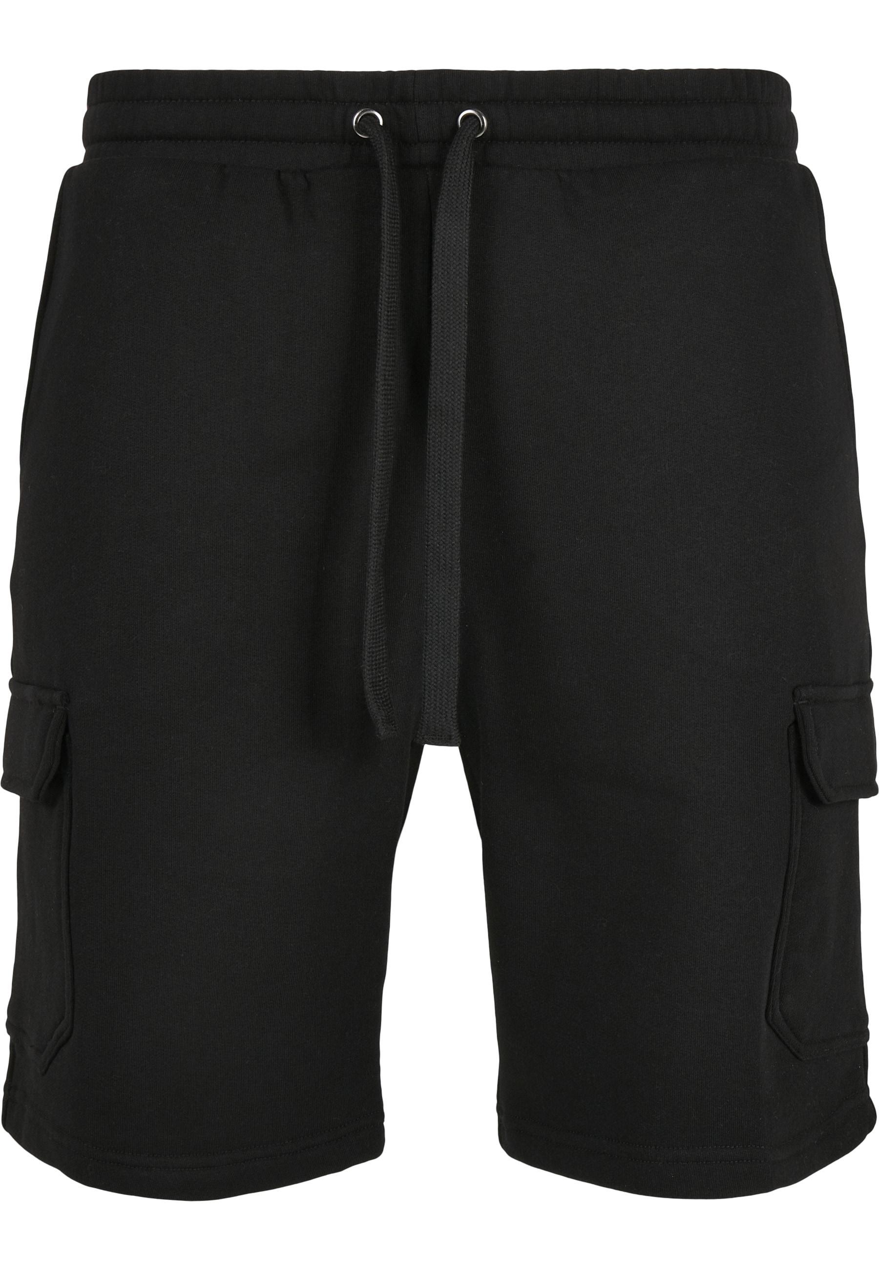 Sweatshorts Urban Classics "Urban Classics Herren Organic Cargo Sweatshorts", Herren, Gr. Xl, Us-GrößEn, Schwarz, 100% Baumwolle, Unifarben, Normal, Hosen Sweatshorts
