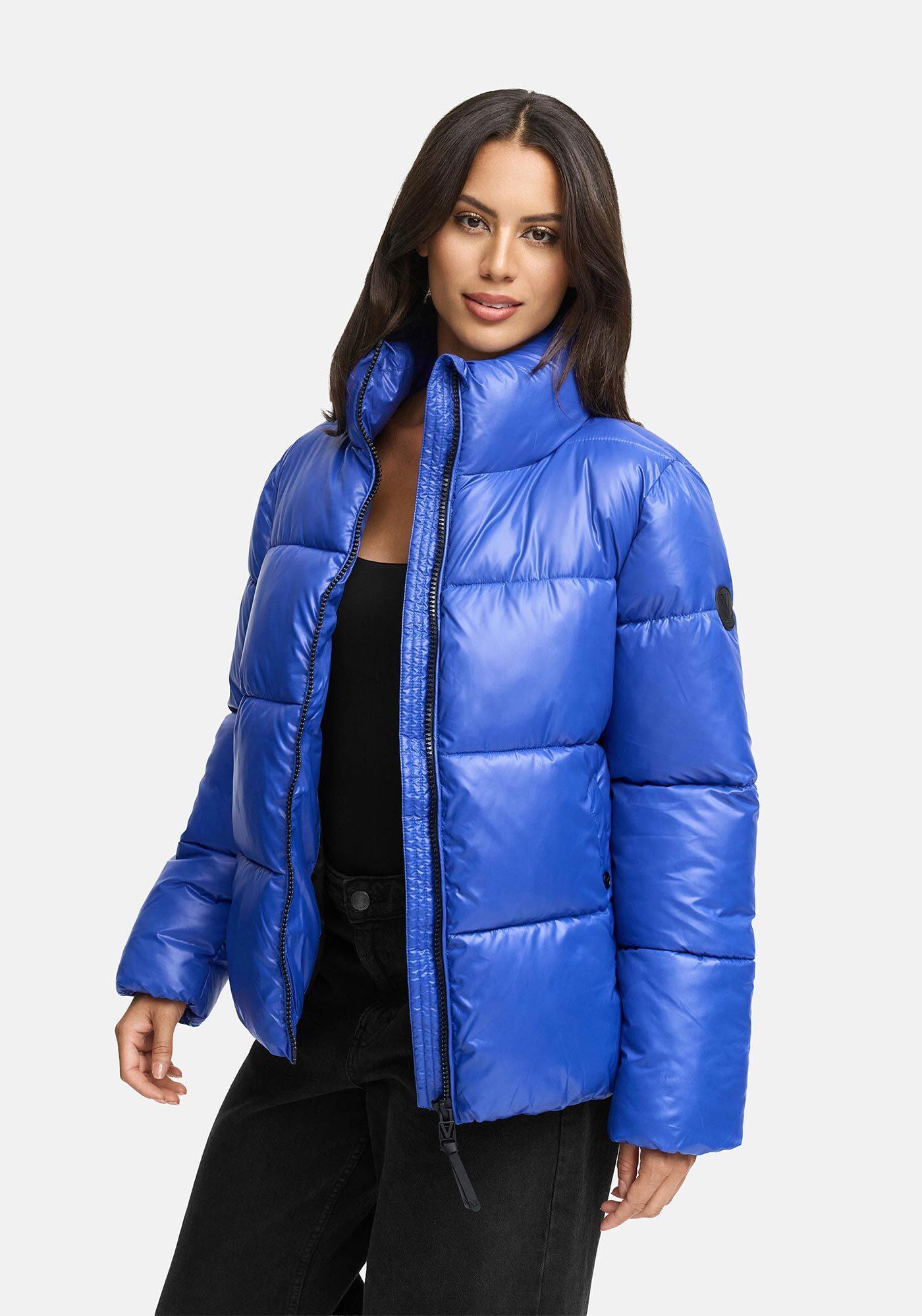 Winterjacke Marikoo "Hazalee", Damen, Gr. Xl, Blau (Galaxy Blau), Obermaterial: 100% Polyester. Futter: 100% Polyester. Wattierung: 100% Polyester. ÄRmelfutter: 100% Polyester, Jacken Winterjacke, Mit Leicht GläZendem Obermaterial Und Hohem Kragen