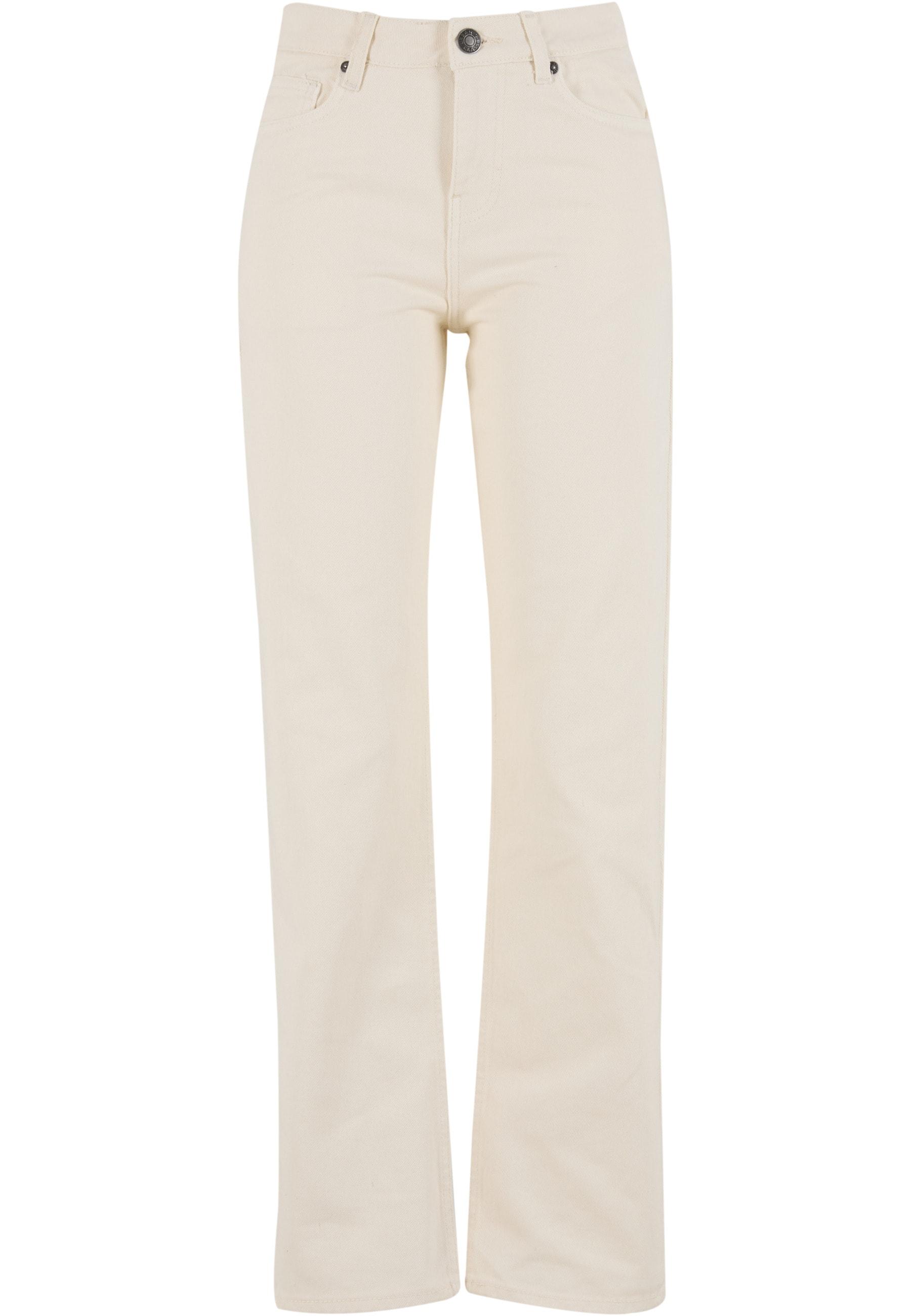 Bequeme Jeans Urban Classics "Urban Classics Ladies Straight Fit Denim", Damen, Gr. 29, NormalgrößEn, Sandweiß, 100% Baumwolle, Unifarben, Normal, Jeans