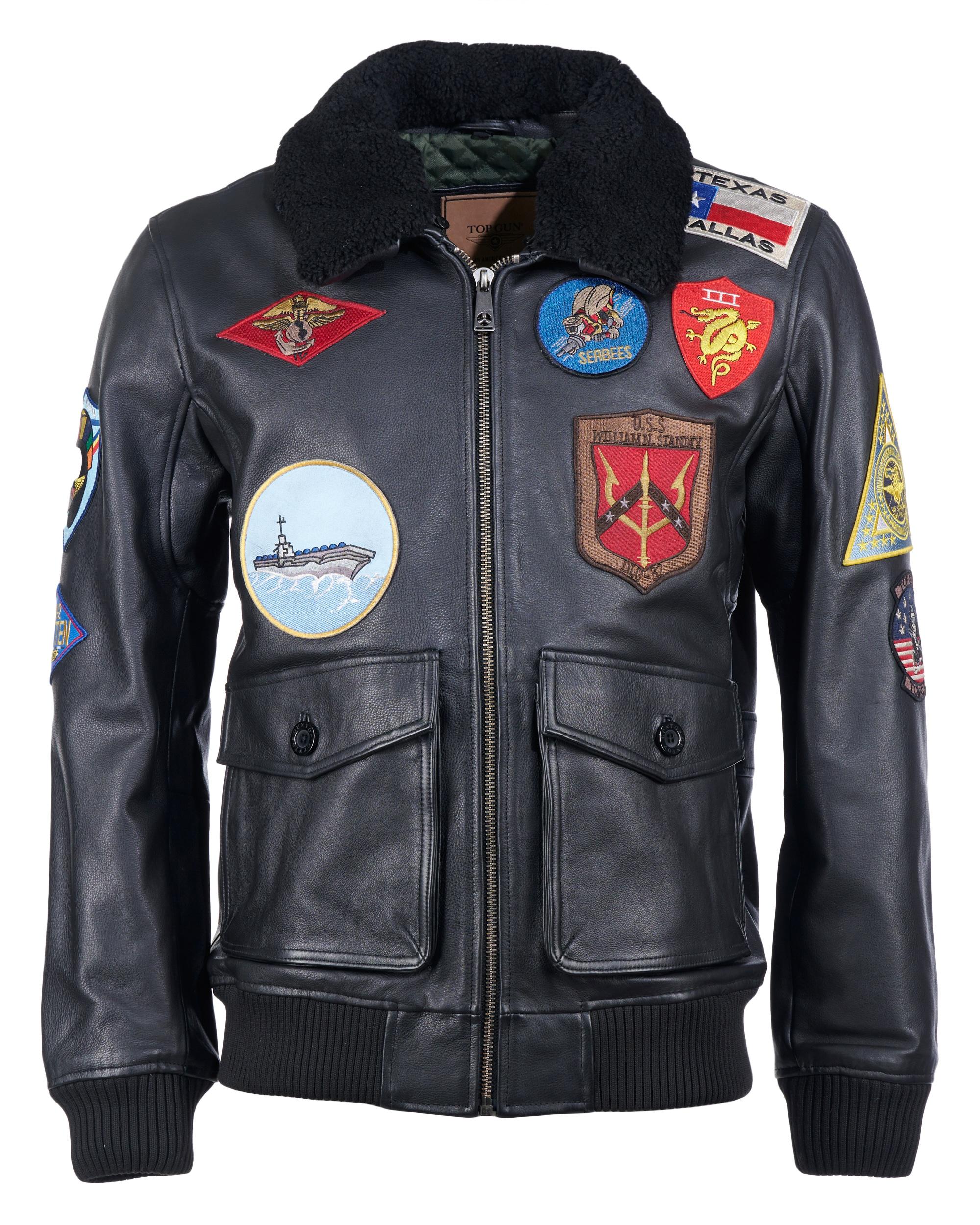 Lederjacke Top Gun "TG20201007", Herren, Gr. 56XXL, Schwarz, Obermaterial: 100% Leder, Lamm. Futter: 100% Baumwolle. ÄRmelfutter: 100% Polyester. Strick: 97% Baumwolle. 3% Elastan, Jacken
