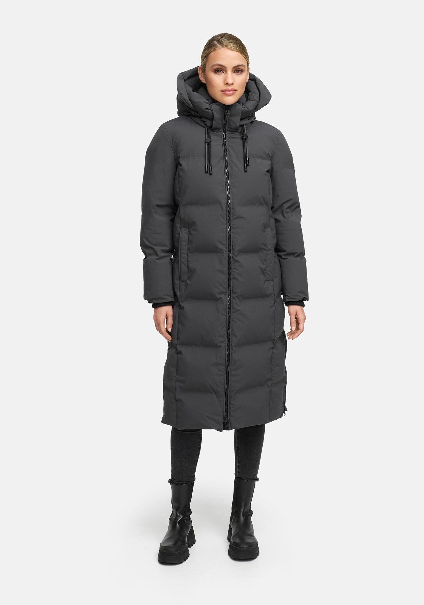 Winterjacke Marikoo "Tikoraa", Damen, Gr. Xs, Anthrazit, Obermaterial: 100% Polyester. Futter: 100% Polyester. Wattierung: 100% Polyester. ÄRmelfutter: 100% Polyester, Jacken Winterjacke, Mit Extra Langem Schnitt Und Hohem Kragen
