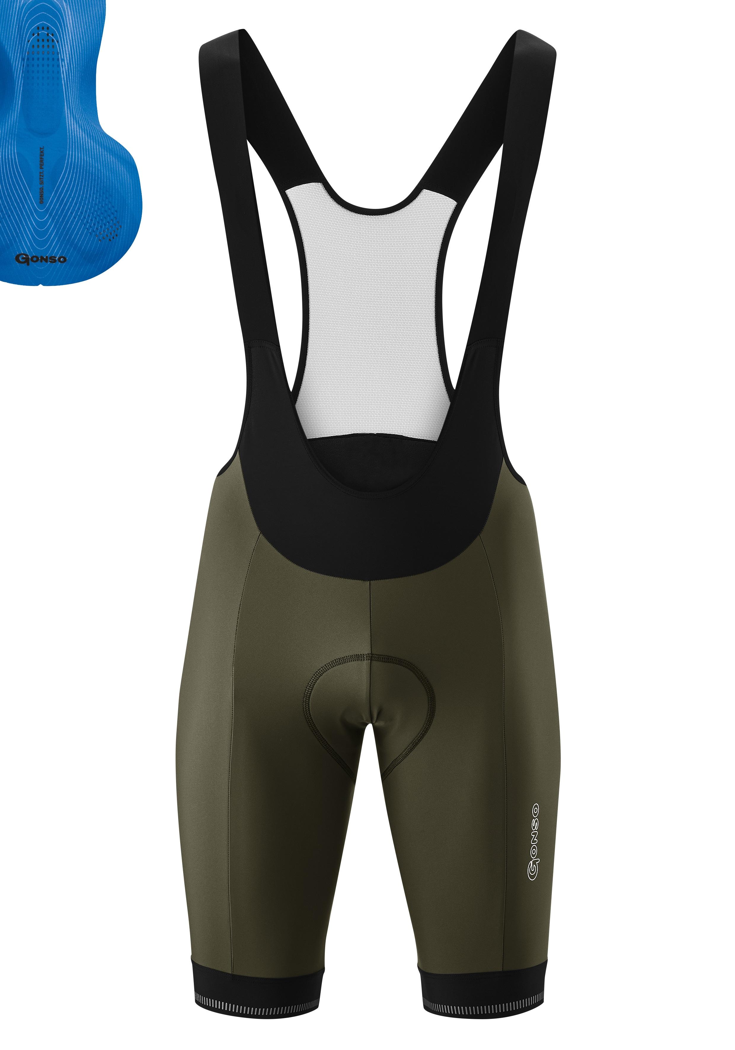 Fahrradhose Gonso "Sitivo Bib M", Herren, Gr. 6XL, NormalgrößEn, Blau, 65% Polyamid, 35% Elasthan, Hosen Fahrradhose, Herren Radhose, Radlerhose Mit Speziellem Sitzpolster, Tight Fit