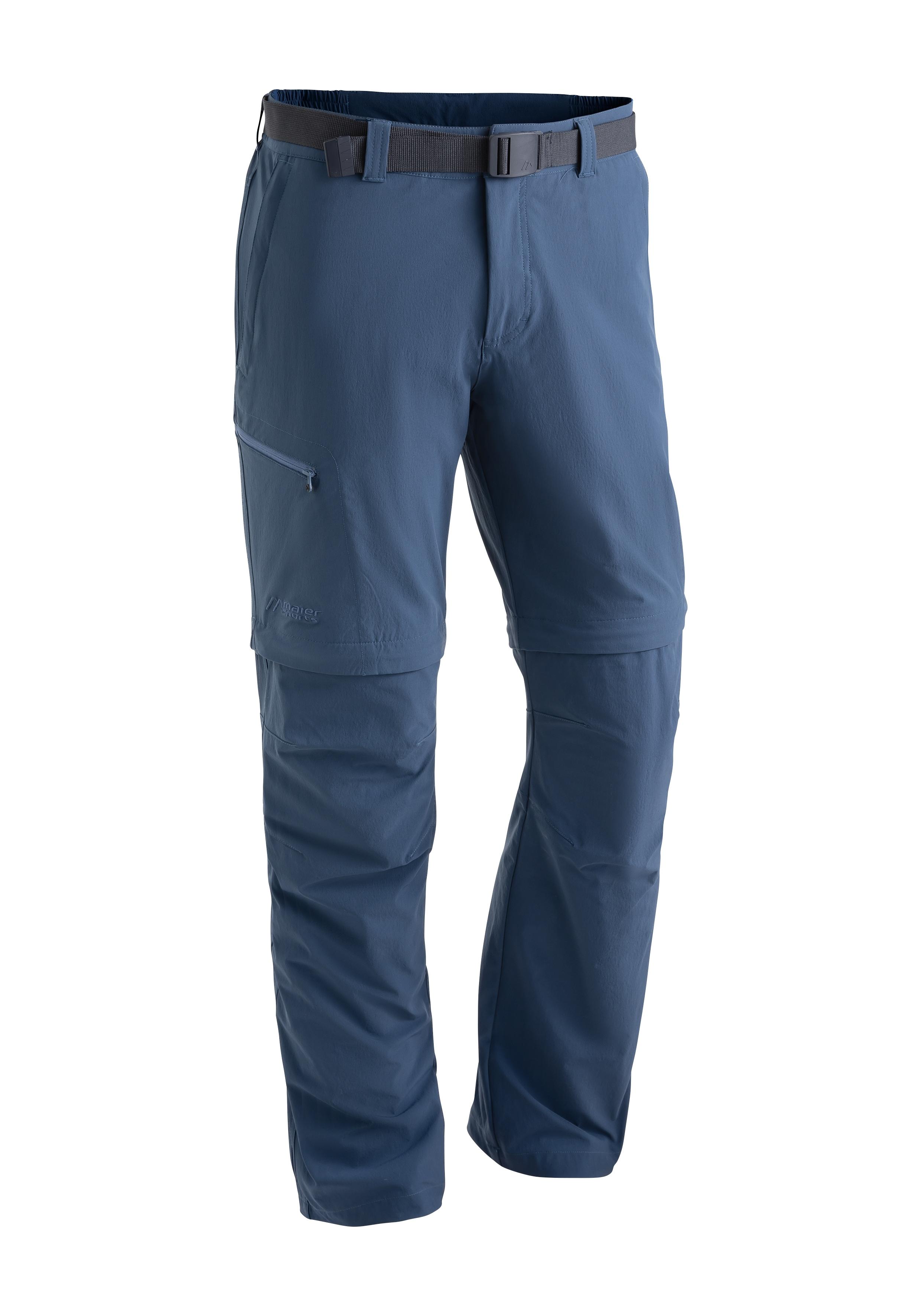 Outdoorhose MAIER SPORTS "Tajo 2", Herren, Gr. 50, Normalgrößen, blau (jeansblau), 90% Polyamid, 10% Elasthan, Hosen Outdoorhose, Herren Zip-Off Wanderhose, atmungsaktive Trekkinghose, Regular Fit