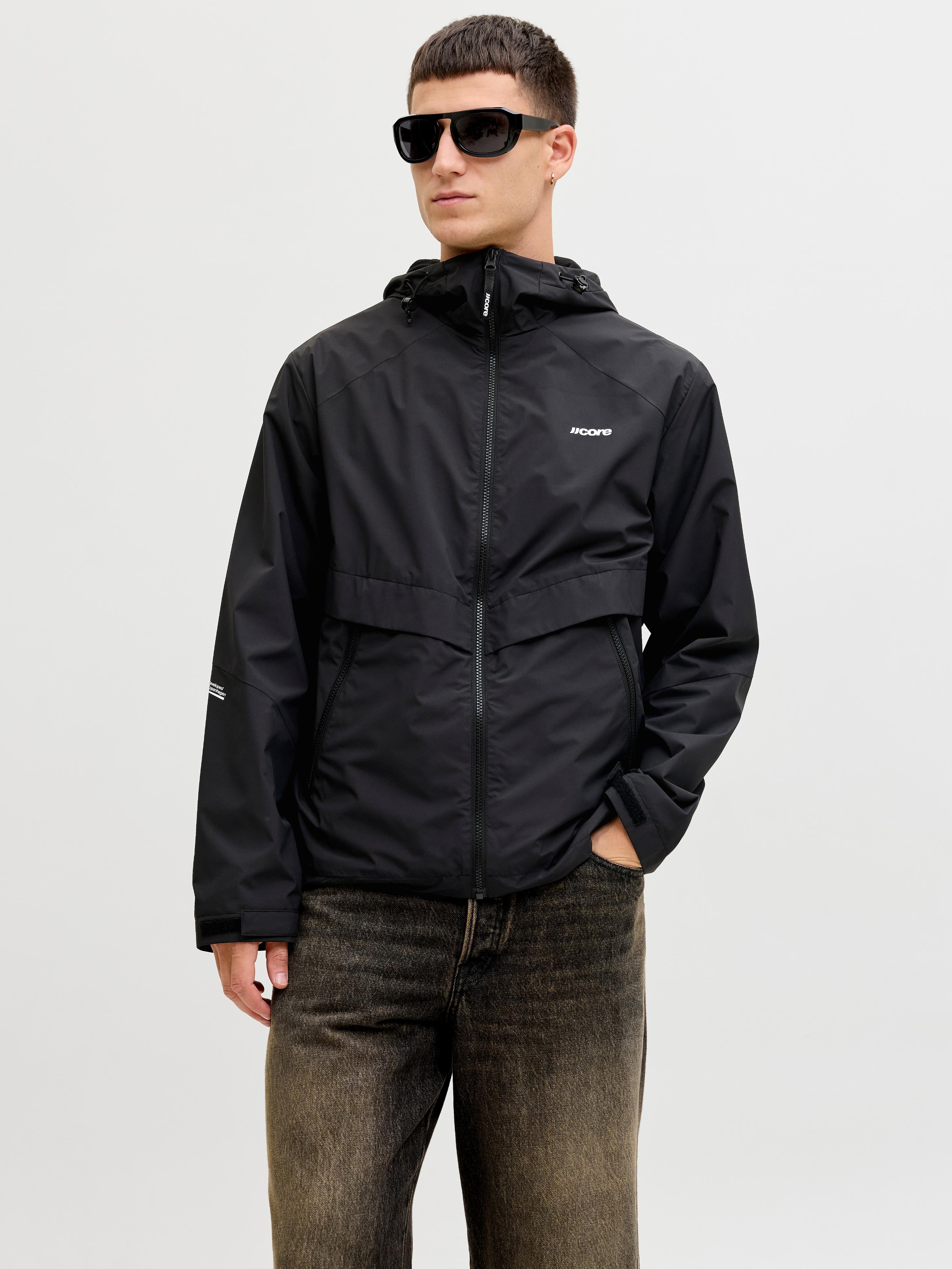 Outdoorjacke Jack & Jones "Jcoclub Light Jacket Sn", Herren, Gr. Xl, Schwarz, Web, Obermaterial: 100% Polyester, Regular Fit Normal, Jacken Outdoorjacke