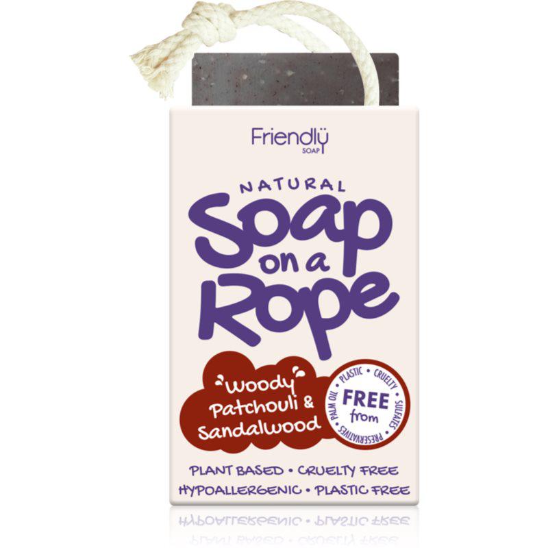 Friendly Soap Soap on a Rope Patchouli & Sandalwood Natuurlijke Zeep aan een touwtje 95 g