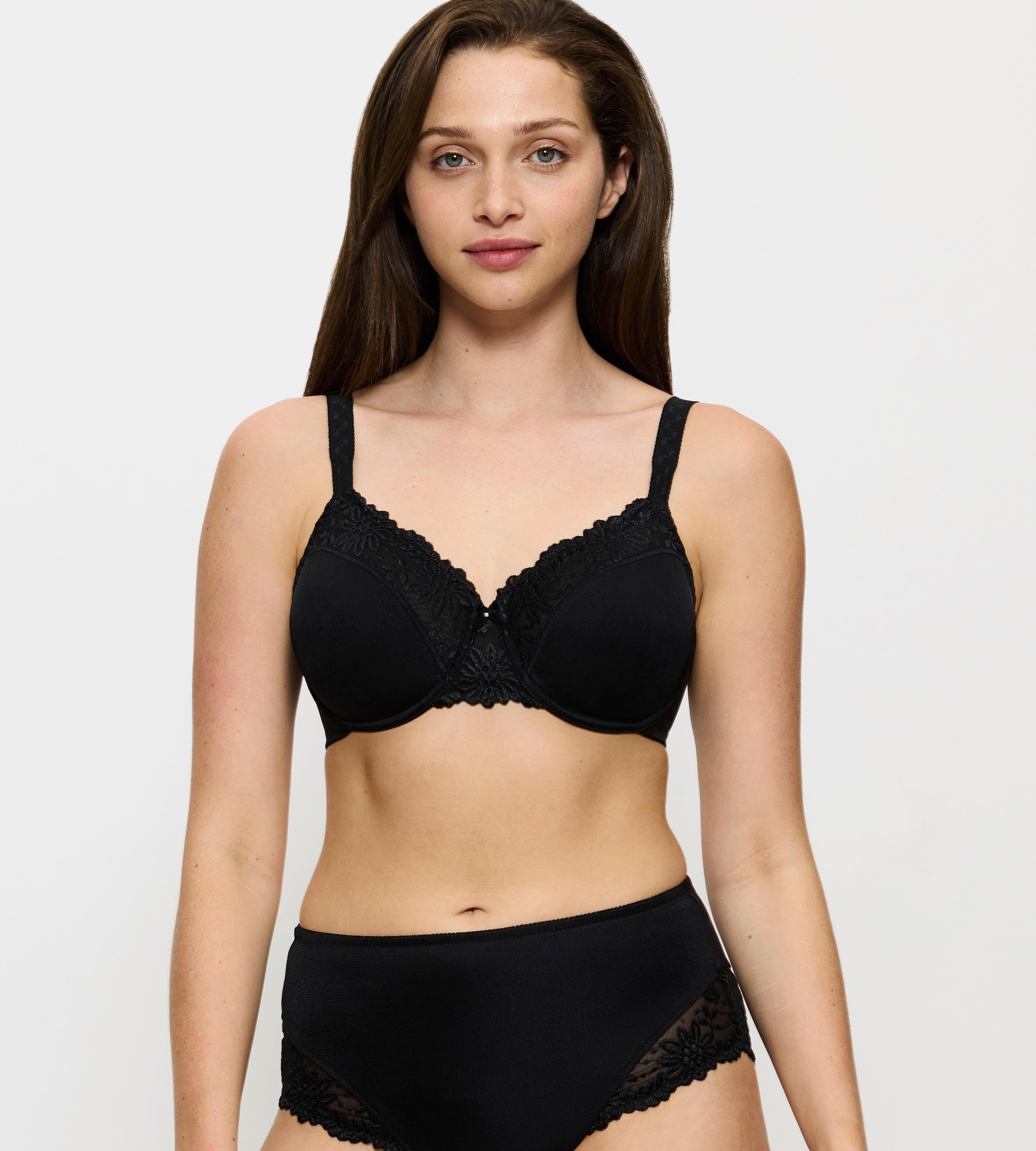Minimizer-Bh Triumph "Ladyform Soft", Damen, Gr. 90, Cup E, Schwarz, Microtouch, Obermaterial: 43% Polyamid, 40% Polyester, 17% Elasthan, Leicht GläNzend, Unifarben, Bhs Minimizer-Bh, Verkleinert Die Brust Optisch Um Eine Cup-GrößE, Topseller