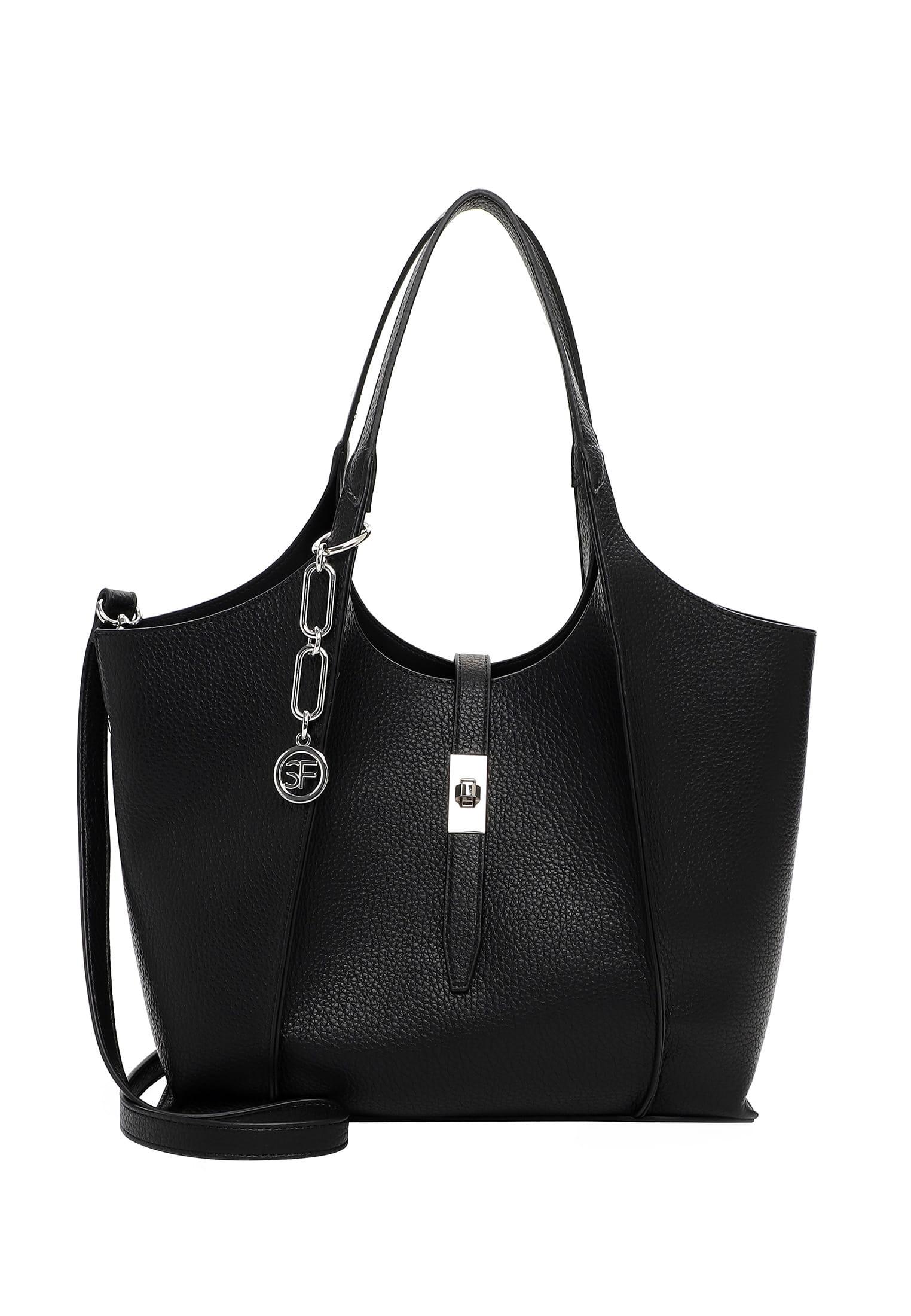 Shopper Suri Frey "Shopper Sfy Daggy", Damen, Gr. B/H/T: 40Cm X 27Cm X 13Cm 0, Schwarz (Schwarz 100), Polyurethan, Taschen Shopper