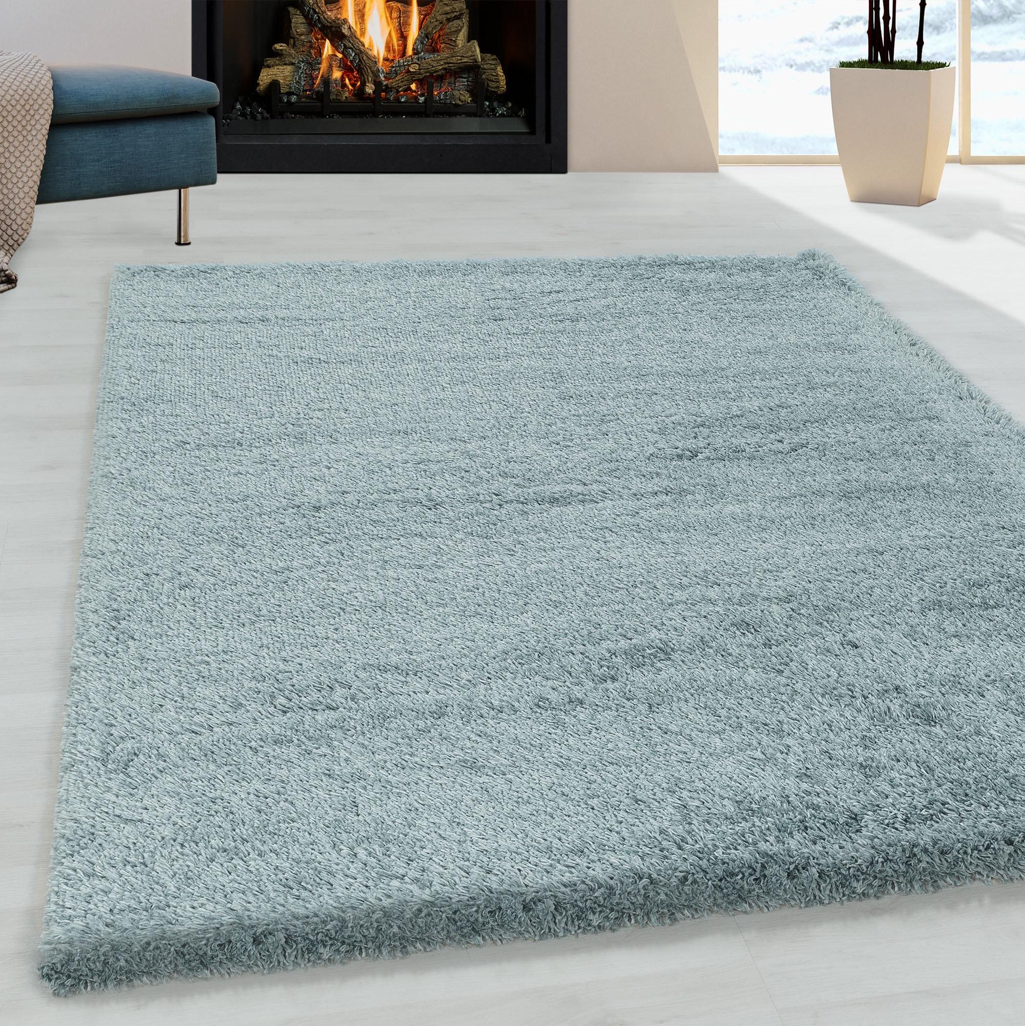 Hochflor-Teppich Ayyildiz Teppiche "Fluffy 3500", Blau, B:160Cm H:50Mm L:230Cm, Polypropylen (Pp), Teppiche, Langflor, Shaggy, Uni, Robust, Auch In Rund ErhäLtlich, Wohnzimmer
