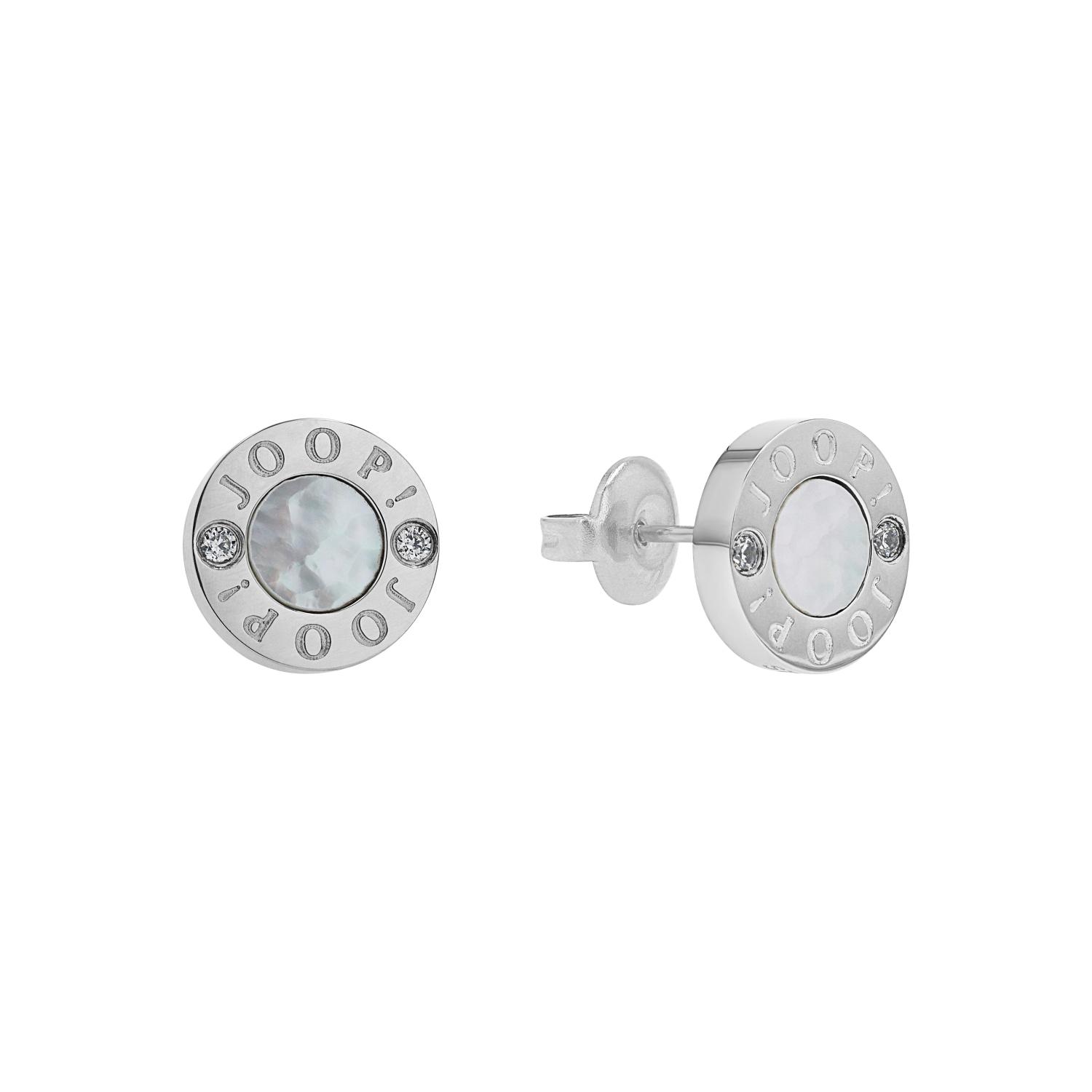 Paar Ohrstecker Joop "2039777", Silber (Edelstahlfarben, Kristallweiß, Kristallweiß), Ohrringe, Damen, 10Mm, Edelstahl, Mit Zirkonia (Synth.)
