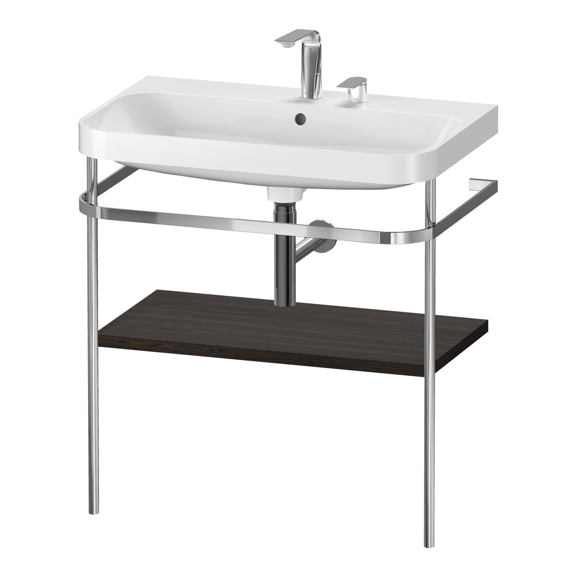 Duravit MöBelwaschtisch-Kombi Happy D.2 Plus 77,5X49Cm, 2 Hl, Nussb Geb., M Konsole (HP4837E6969)