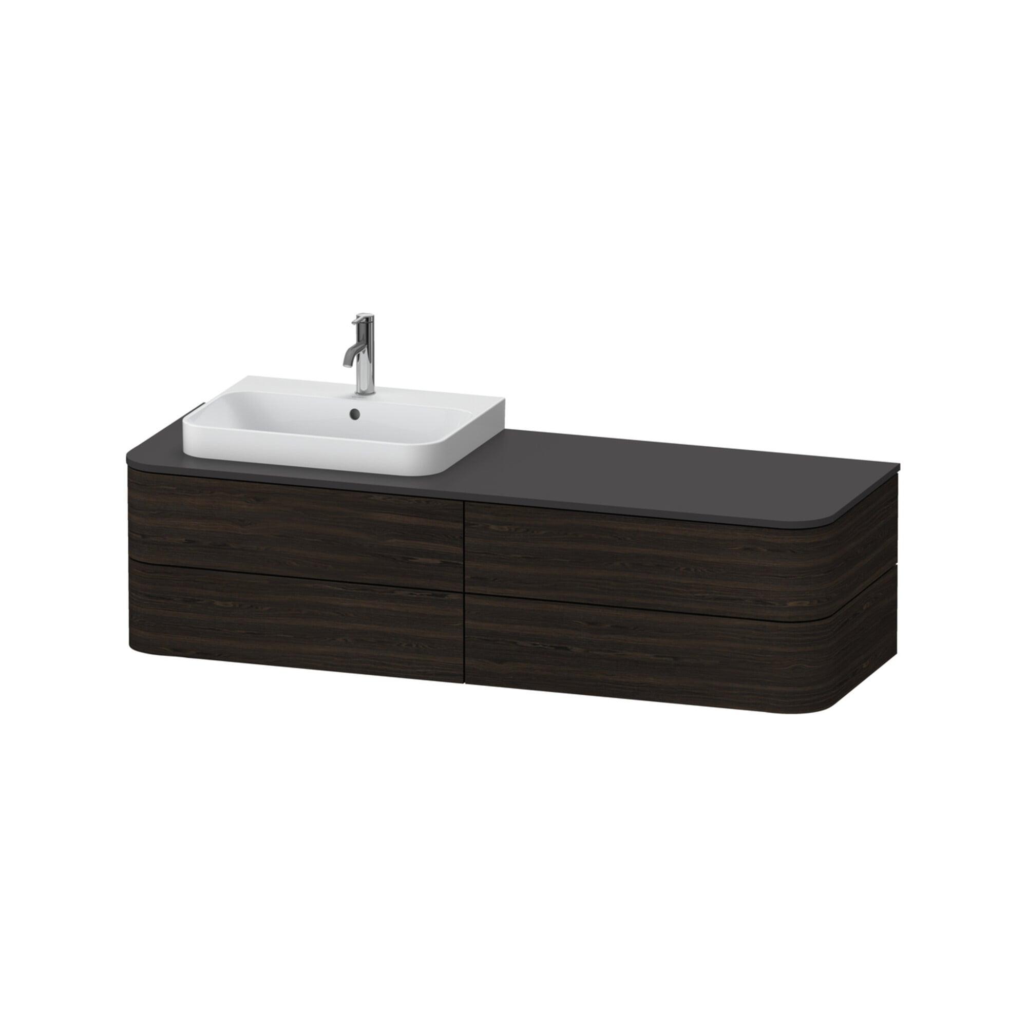 Duravit Waschtischunterschrank O. Es Happy D.2 Plus 40,8X160Cm, 4 Schka., Nussb Geb., Links (HP4963L69690010)