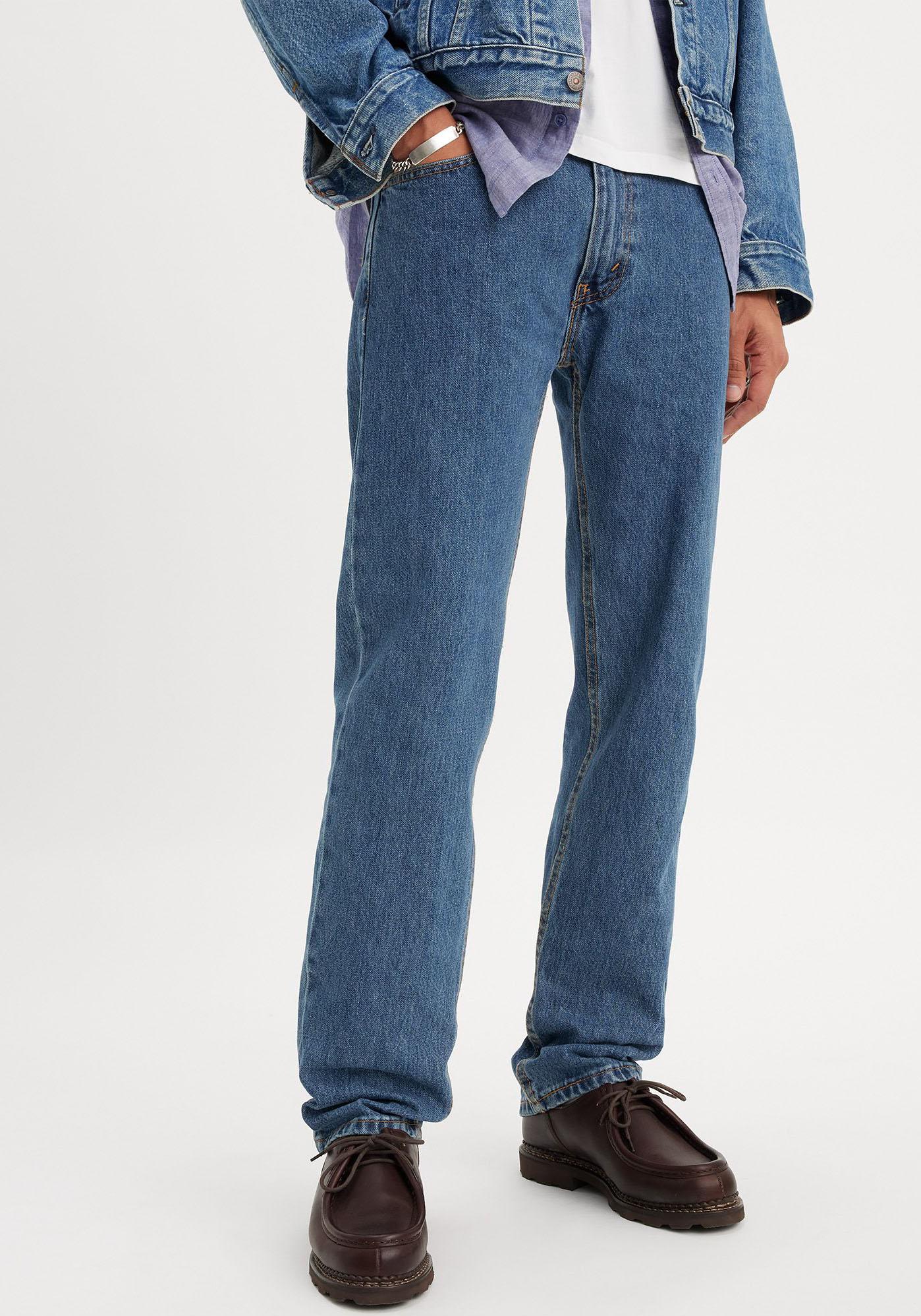 Straight-Jeans Levi's "505", Herren, Gr. 38, LäNge 32, Med Sw, Denim/Jeans, Obermaterial: 100% Baumwolle, Unifarben, Regular Fit Lang, Jeans Straight-Jeans, Regular