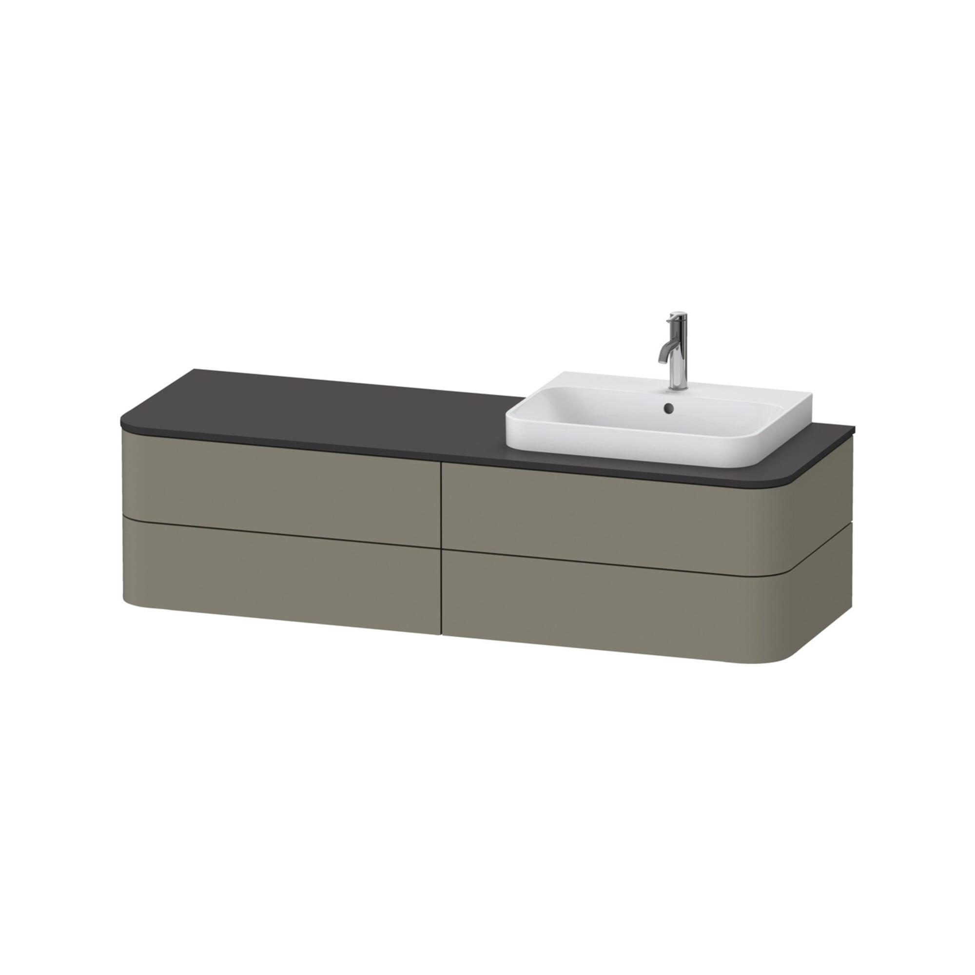 Duravit Waschtischunterschrank O. Es Happy D.2 Plus 40,8X160Cm, 4 Sbk, Steingrau S-Matt, Re (HP4963R92920010)