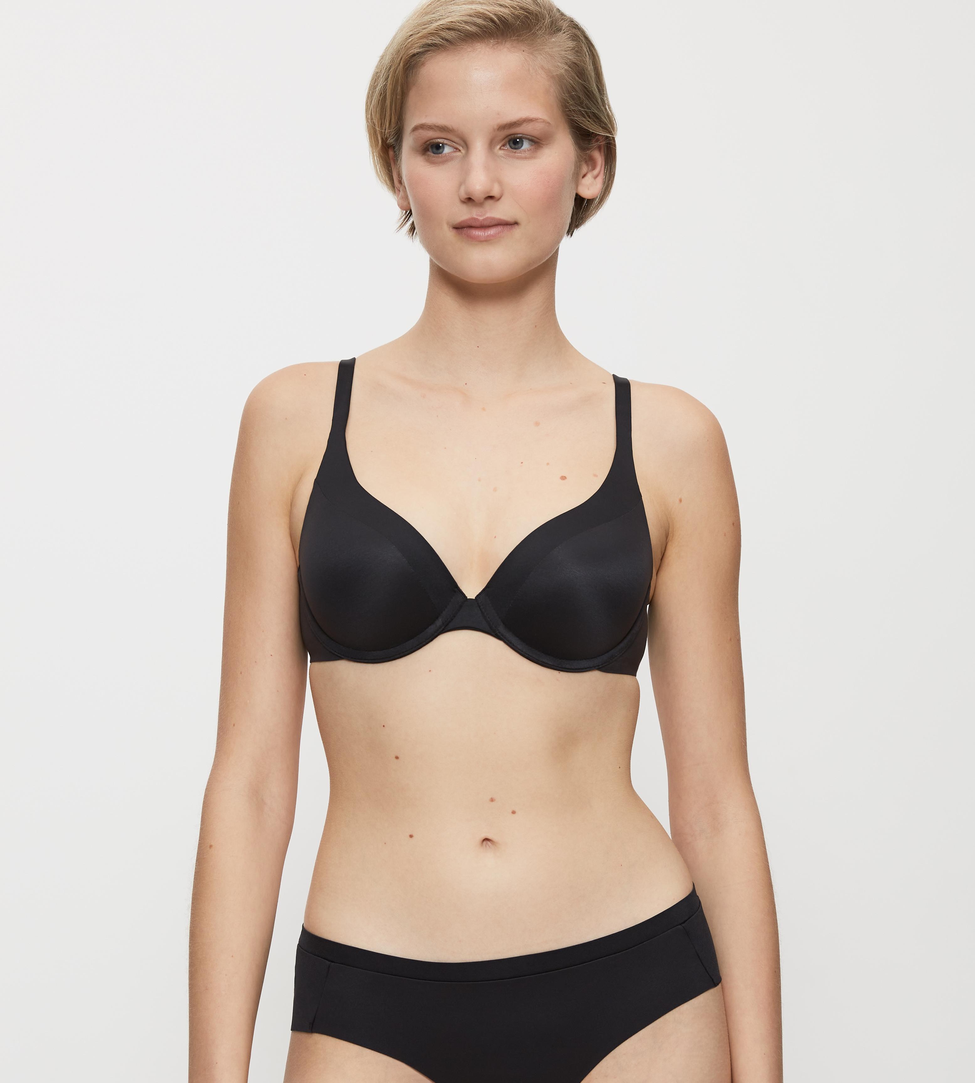 BüGel-Bh Triumph "Body Make-Up Soft Touch", Damen, Gr. 80, Cup D, Schwarz, Microtouch, Obermaterial: 51% Polyamid, 26% Elasthan, 23% Polyester, Bhs BüGel-Bh, Leichte Polsterung, Weich, Mit Schale, Nahtlos Vorgeformt