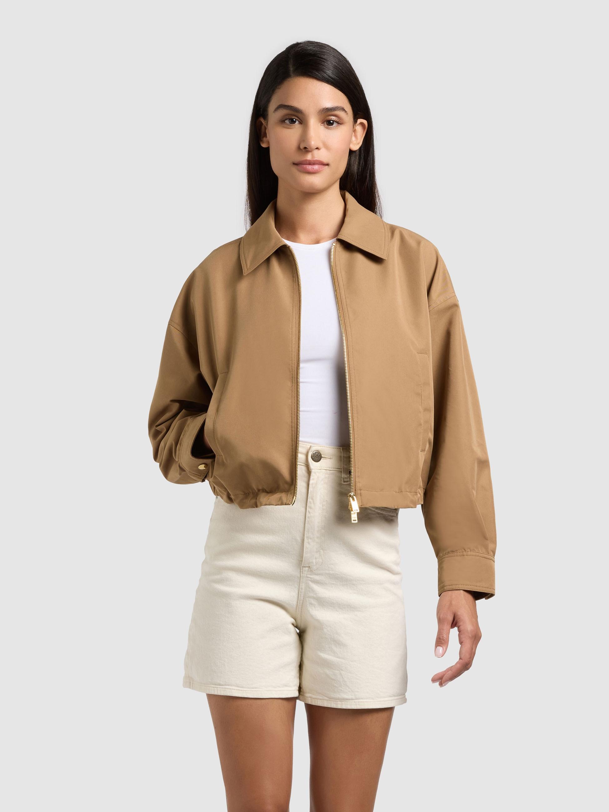 Blouson Khujo "Tovee", Damen, Gr. S, Braun (Mustard), Web, 65% Baumwolle, 35% Polyester, Unifarben, Regular Fit HüFtlang, Eingesetzt Mit Druckknopf, Jacken Blouson