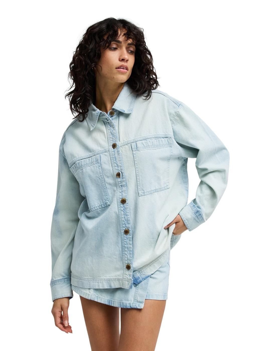 Shirtjacke Billabong "Jade Saltwashed", Damen, Gr. M, Blau Misty, Obermaterial: 100% Walkfrottier;, Shirts Shirtjacke