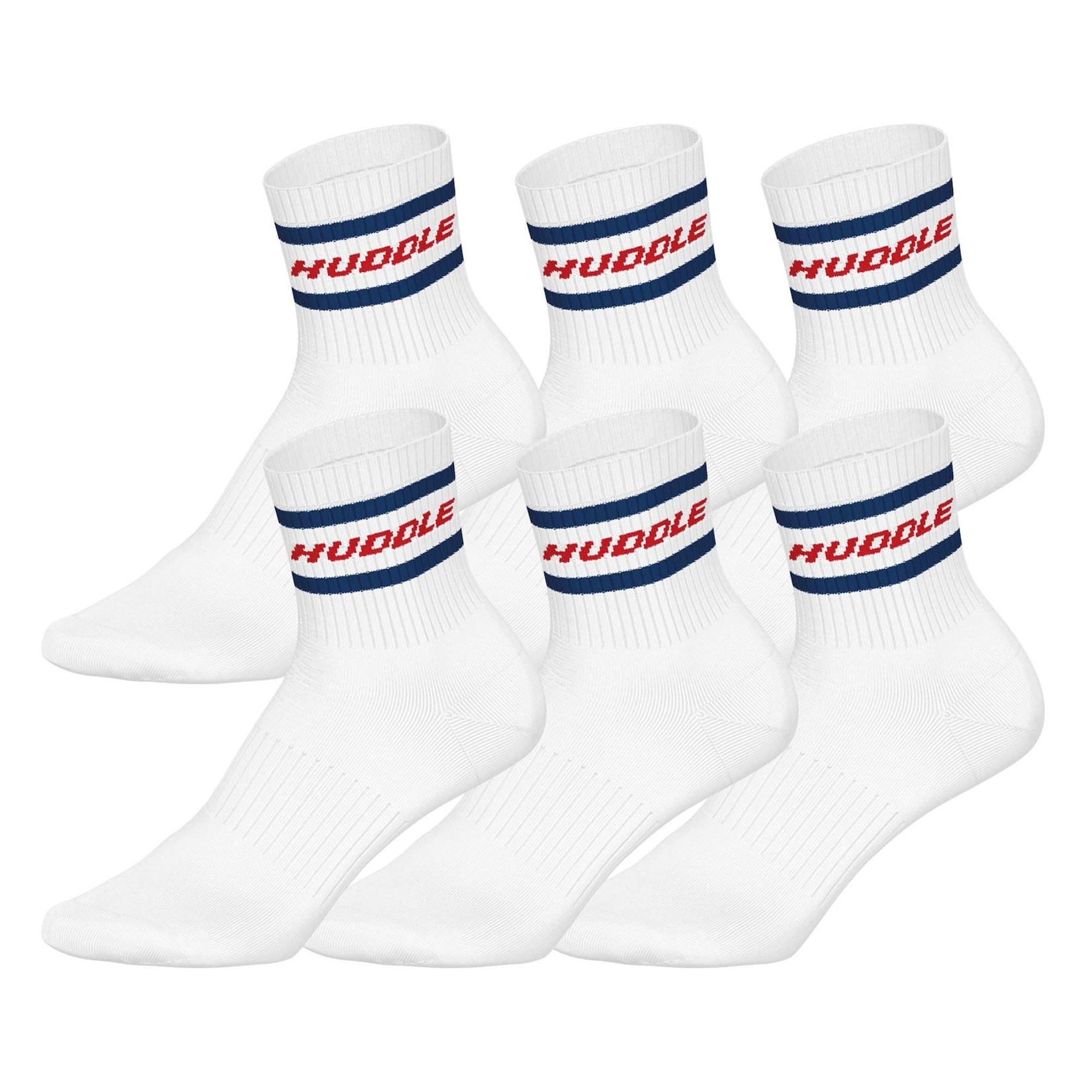 Huddle 6Pk Short Crew Socks Stripe Unisex Socken