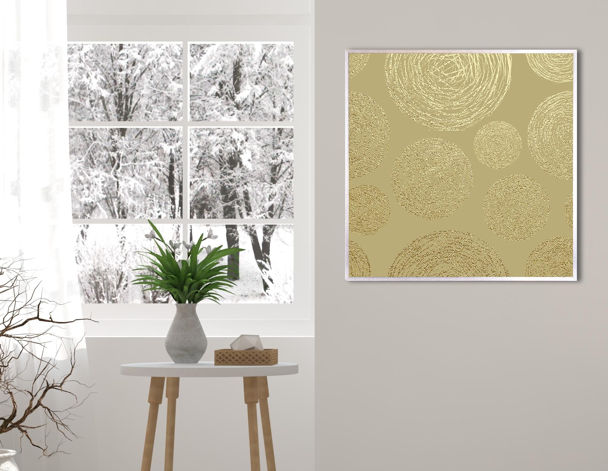 Leinwandbild QUEENCE "Abstrakt", braun (farbe rahmen: silber, farbe bild(er): braun), B:50cm H:50cm T:2cm, Canvas, Holzrahmen, Bilder, Leinwandbild, mit einem Schattenfugenrahmen veredelt