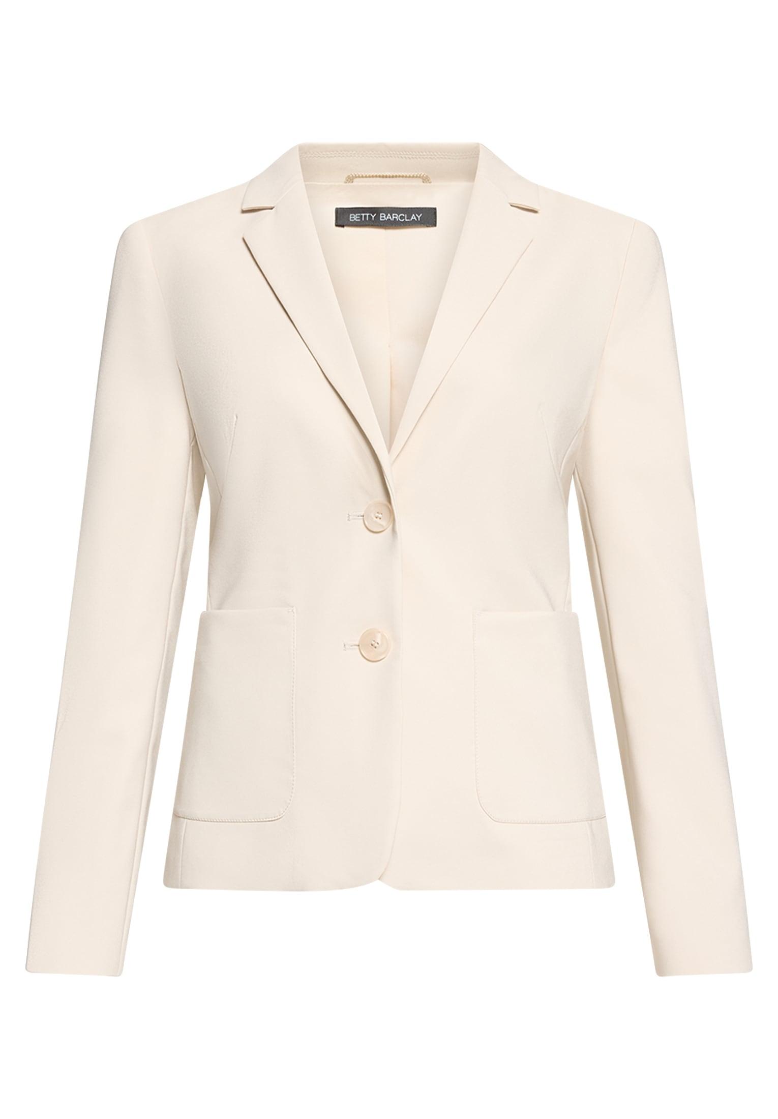 Jackenblazer BETTY BARCLAY "Blazer-Jacke langarm", Damen, Gr. 40, beige (grau beige), Obermaterial: 86% Polyester PES. 14% Elasthan EL., Blazer Jackenblazer