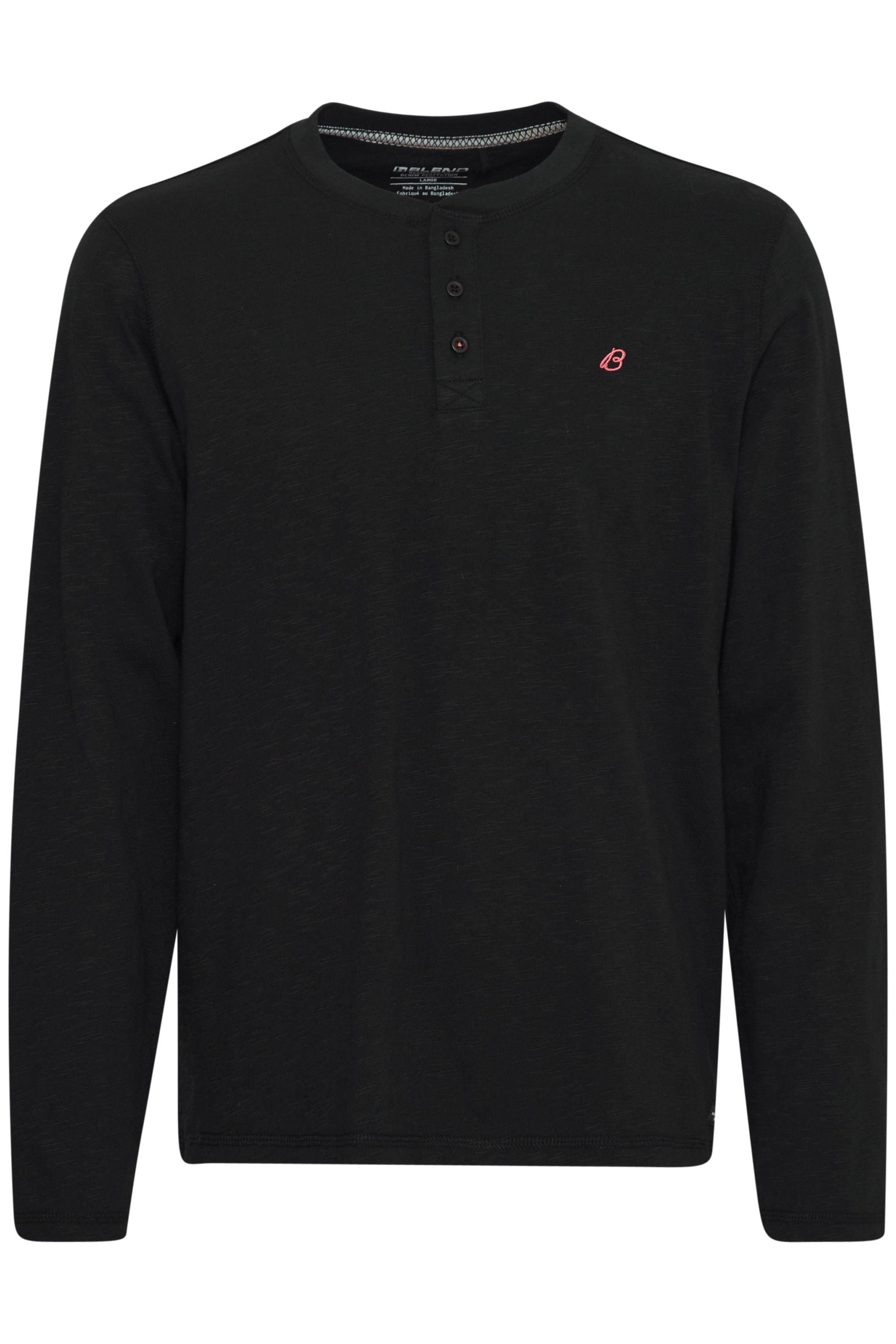 Longsleeve BLEND "Longsleeve BHTee", Herren, Gr. S, schwarz, Obermaterial: 100% Baumwolle CO., Shirts Longsleeve