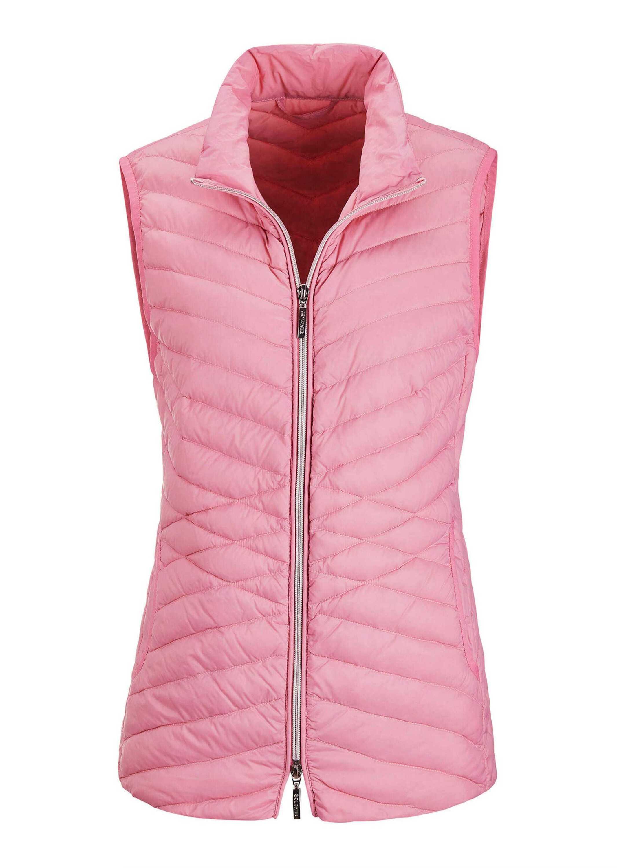 Kurzweste GOLDNER "Taillierte Daunenweste, leicht gefüttert", Damen, Gr. 40, rosa (rosé), Obermaterial: 100% Polyamid PA., Modisch, Westen Kurzweste, Mit taillenformenden Steppmuster