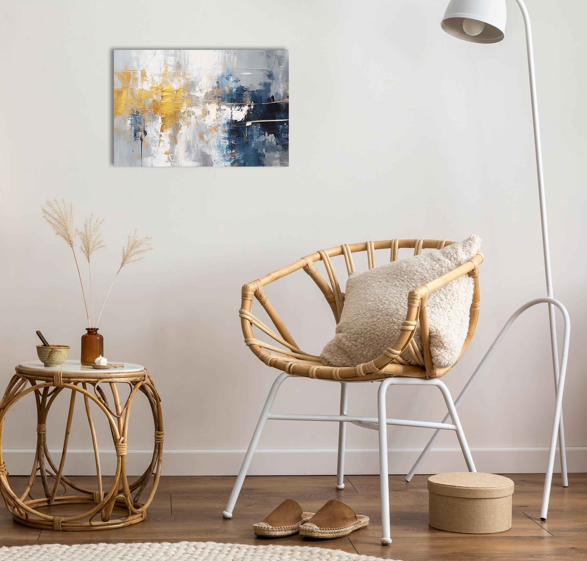 Leinwandbild QUEENCE "Nicole", gold (farbe bild(er): goldfarben), B:60cm H:40cm T:2cm, Canvas, Holzrahmen, Bilder, Leinwandbild, Abstrakt, gold, Wandbild, Bild, Deko