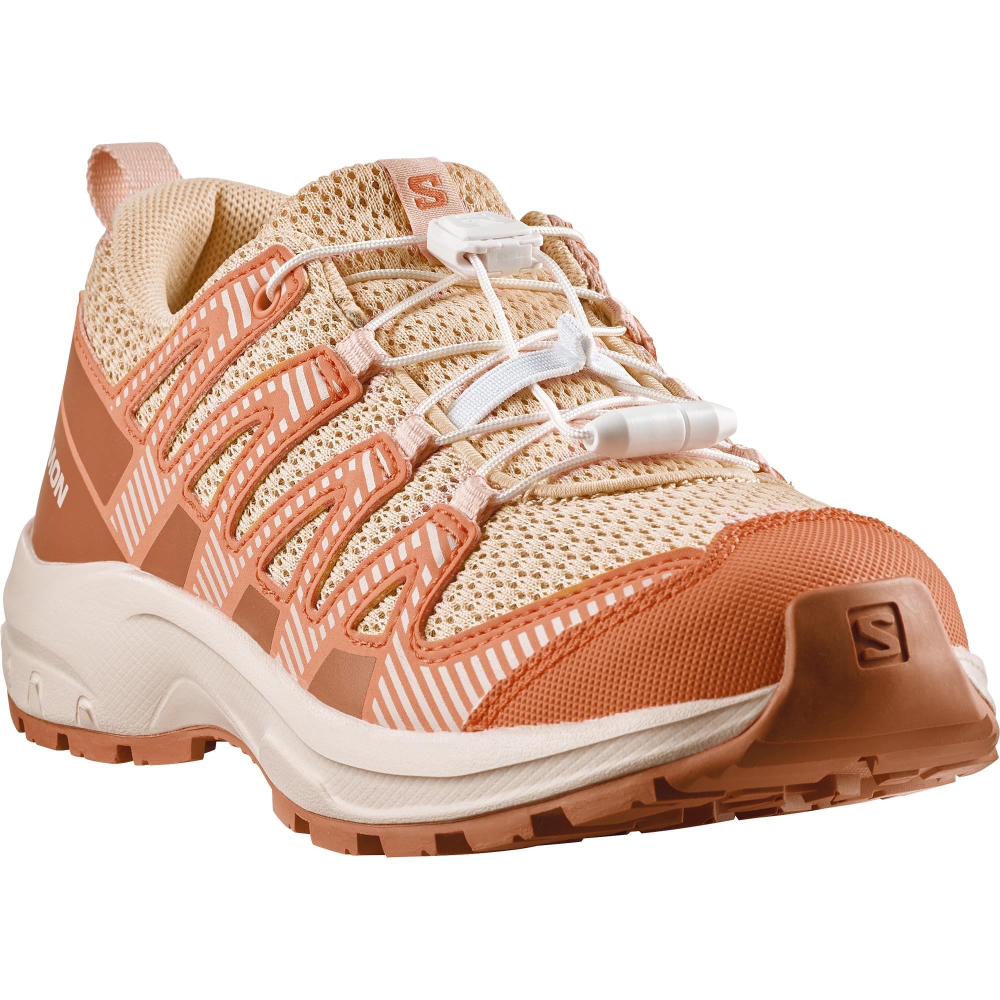 Wanderschuh SALOMON "XA PRO V8", Damen, Gr. 36, almond cream, nectarine, pecan braun, Synthetik, Textil, Schuhe Wanderschuh, für Kinder & Jugendliche