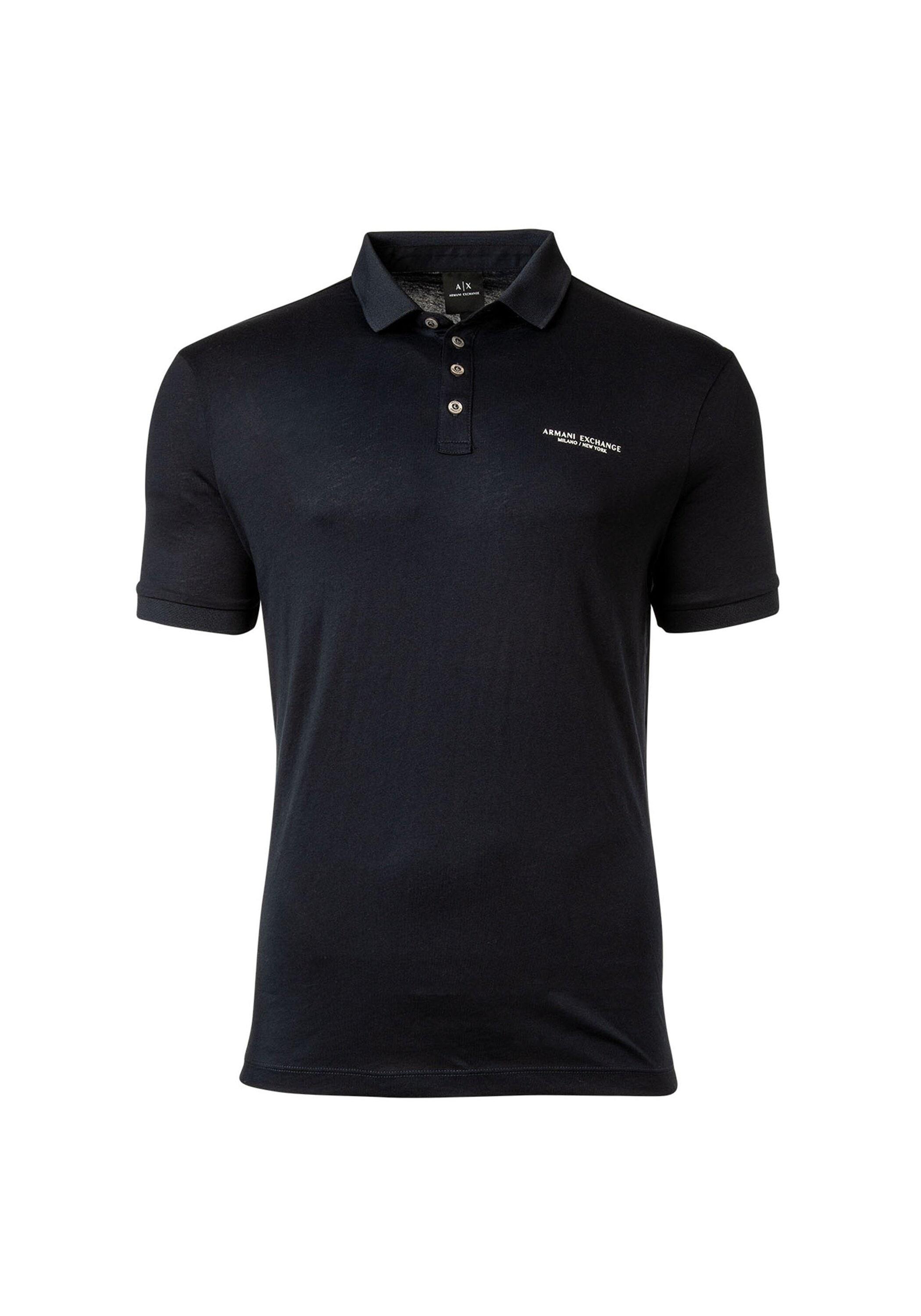 Poloshirt ARMANI EXCHANGE "Poloshirt", Herren, Gr. S, blau (marine), Obermaterial: 100% Baumwolle CO., Shirts Poloshirt