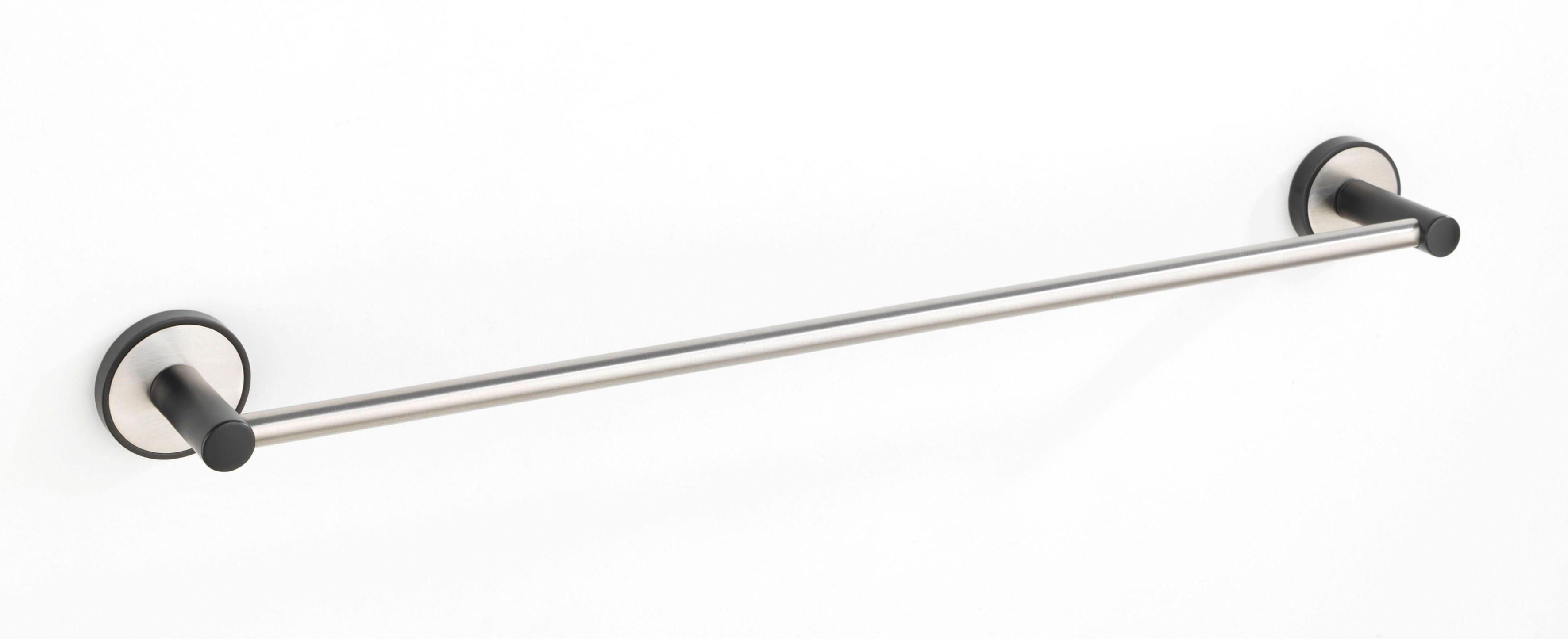 Handtuchstange WENKO "UV-Loc Udine", silber (silber matt), B:61cm H:5cm T:7cm, Edelstahl, Handtuchhalter, Handtuchstange, befestigen ohne Bohren