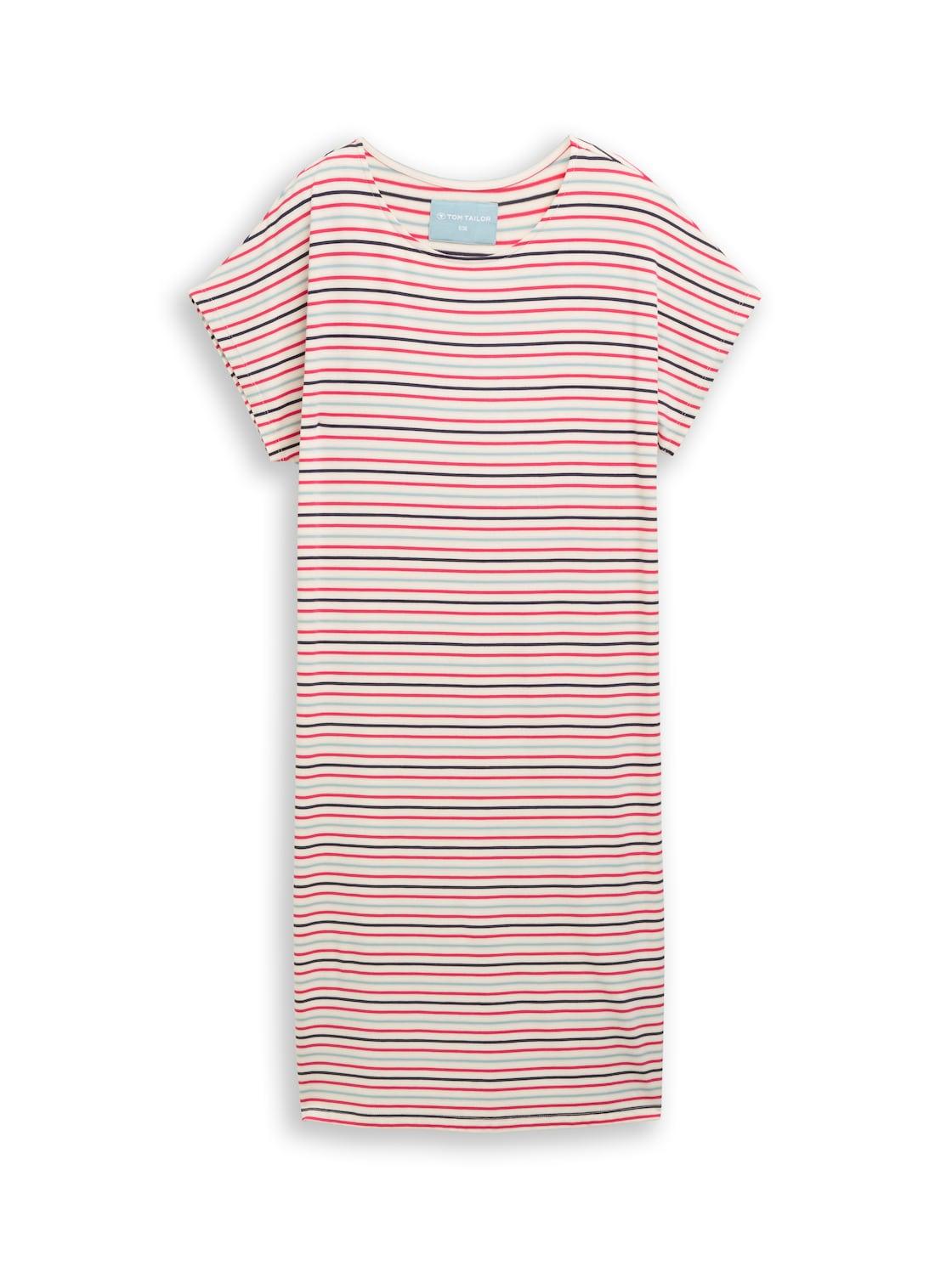 Tom Tailor Damen Nachthemd Mit Streifenmuster, Rot, Gestreift, Gr. 40