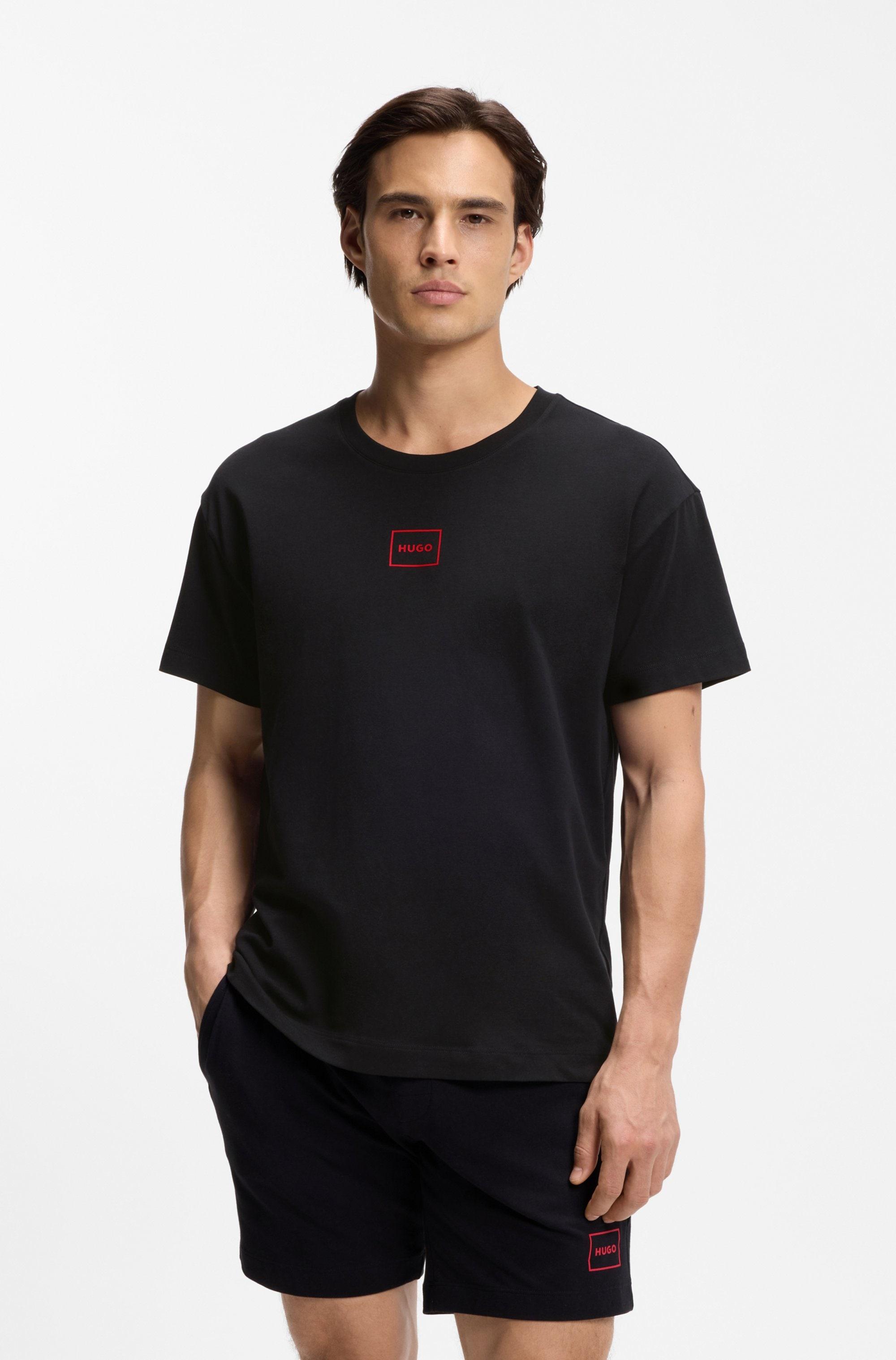 T-Shirt Hugo Underwear "Laze T-Shirt", Herren, Gr. L, Schwarz (Schwarz 001), Jersey, Obermaterial: 95% Baumwolle, 5% Elasthan, Unifarben, Regular Fit, Rundhals, Eingesetzt Normaler Saum, Shirts T-Shirt, Mit Rundhalsausschnitt