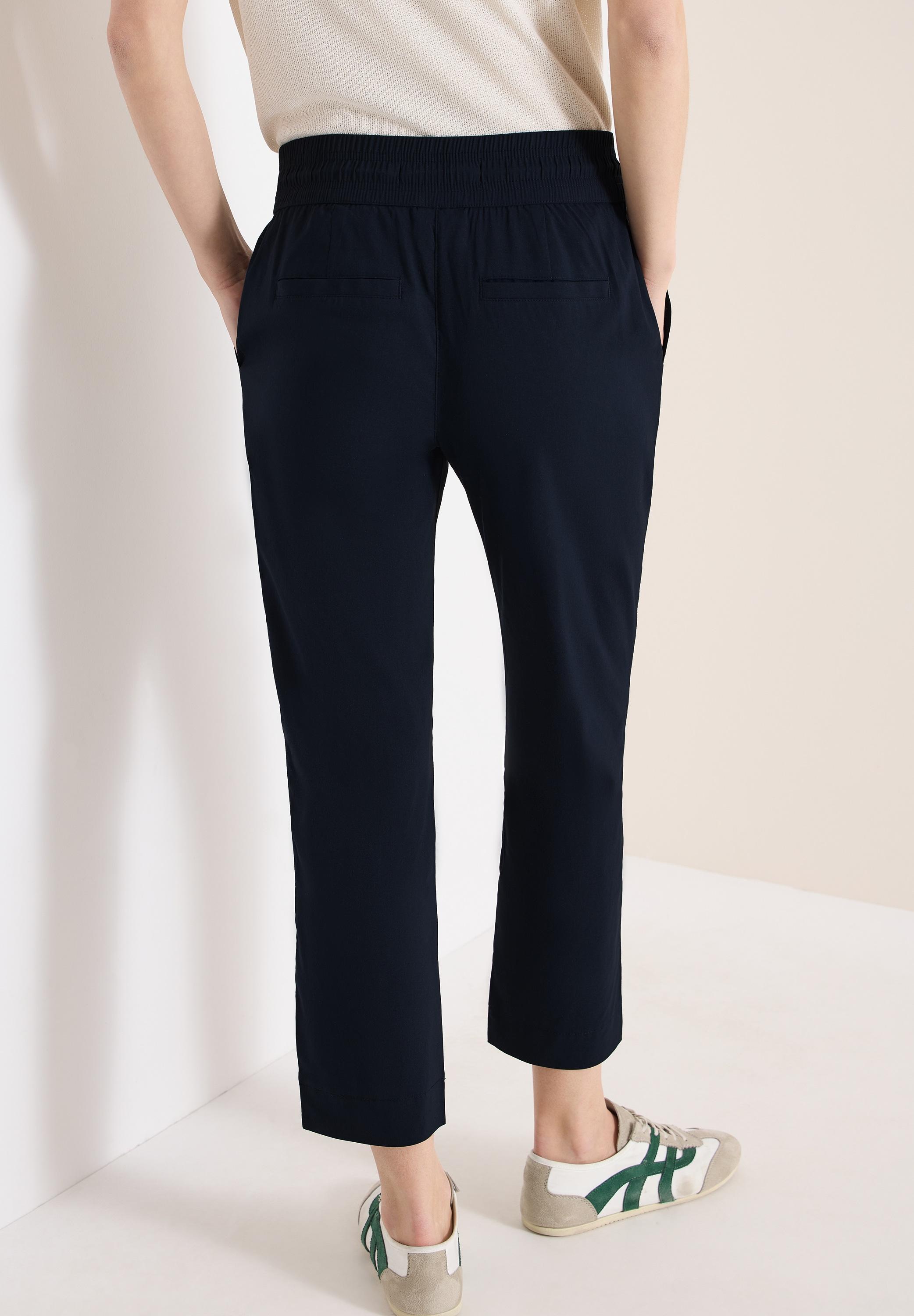 Jerseyhose Cecil "Style Tracey", Damen, Gr. Xl (44), LäNge 26, Universal Blau, Web, Obermaterial: 66% Baumwolle, 30% Polyester, 4% Elasthan, Unifarben, Regular Fit KnöChelfrei, Hosen Jerseyhose, Mit Elastischem Bund