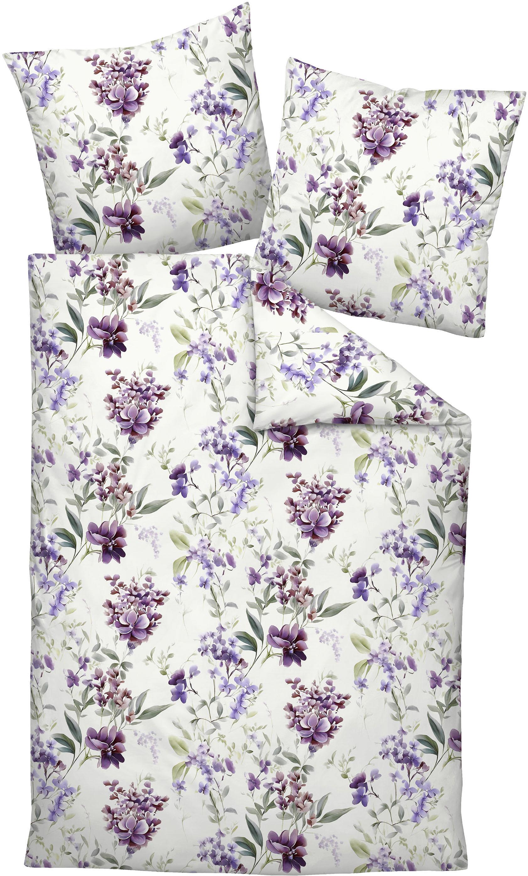 BettwäSche Janine "Carmen S 55128 05 * 155X220,80X80", Lila Beere, B/L: 155Cm X 200Cm, 1 Stk., 1 Stk., Interlock-Jersey, B/L: 80Cm X 80Cm, Interlock-Jersey, Obermaterial: 100% Baumwolle, BettwäSche, BettwäSche, Mit ReißVerschluss