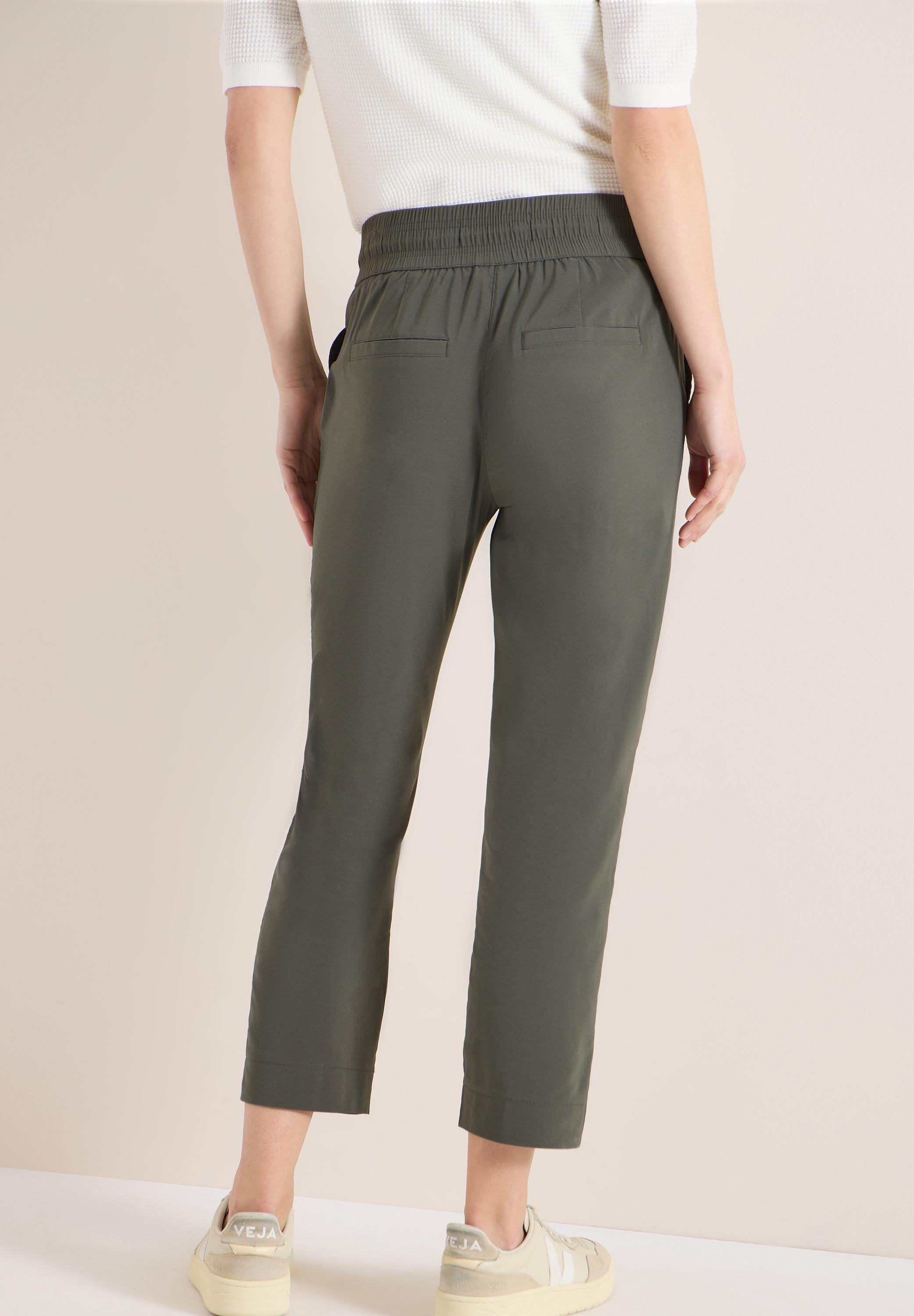 Jerseyhose Cecil "Style Tracey", Damen, Gr. XL (44), LäNge 26, Clear Khaki (LäNge 26), Web, Obermaterial: 66% Baumwolle, 30% Polyester, 4% Elasthan, Unifarben, Regular Fit KnöChelfrei, Hosen Jerseyhose, Mit Elastischem Bund