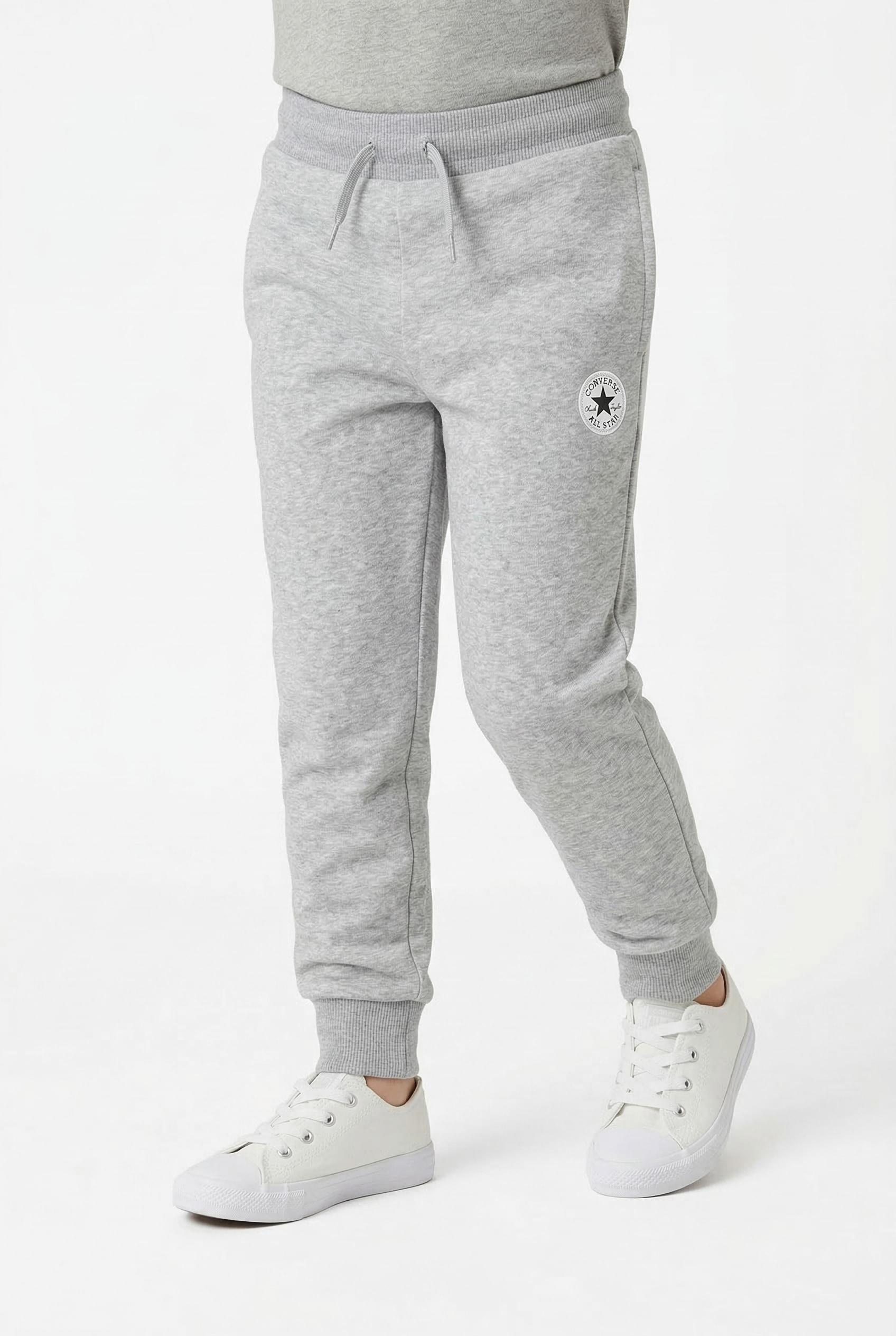 Jogginghose CONVERSE "SIGNATURE FLEECE CHUCK PATCH JOGGER - für Kinder", Jungen, Gr. 146/152 (158), N-Gr, grau (dk grau heather, schwarz), Sweatware, Obermaterial: 60% Baumwolle, 40% Polyester, Hosen Jogginghose, für Kinder