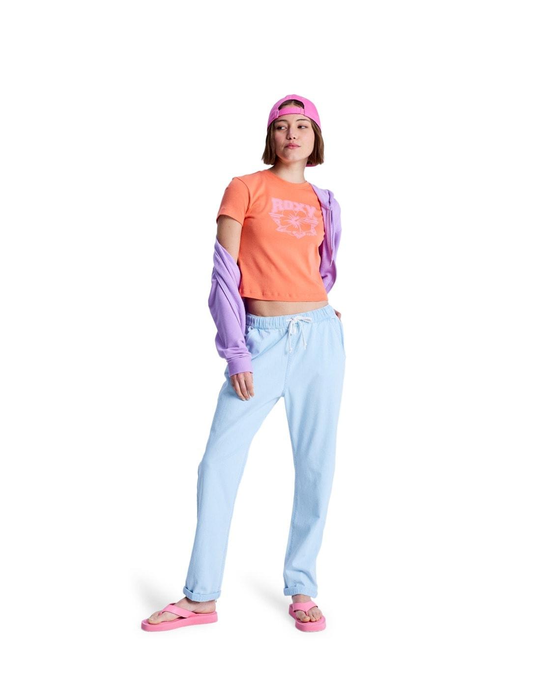 Sweatjeans Roxy "Slow Swell", Damen, Gr. S, Blau (Light Blau), Obermaterial: 100% Baumwolle., Jeans