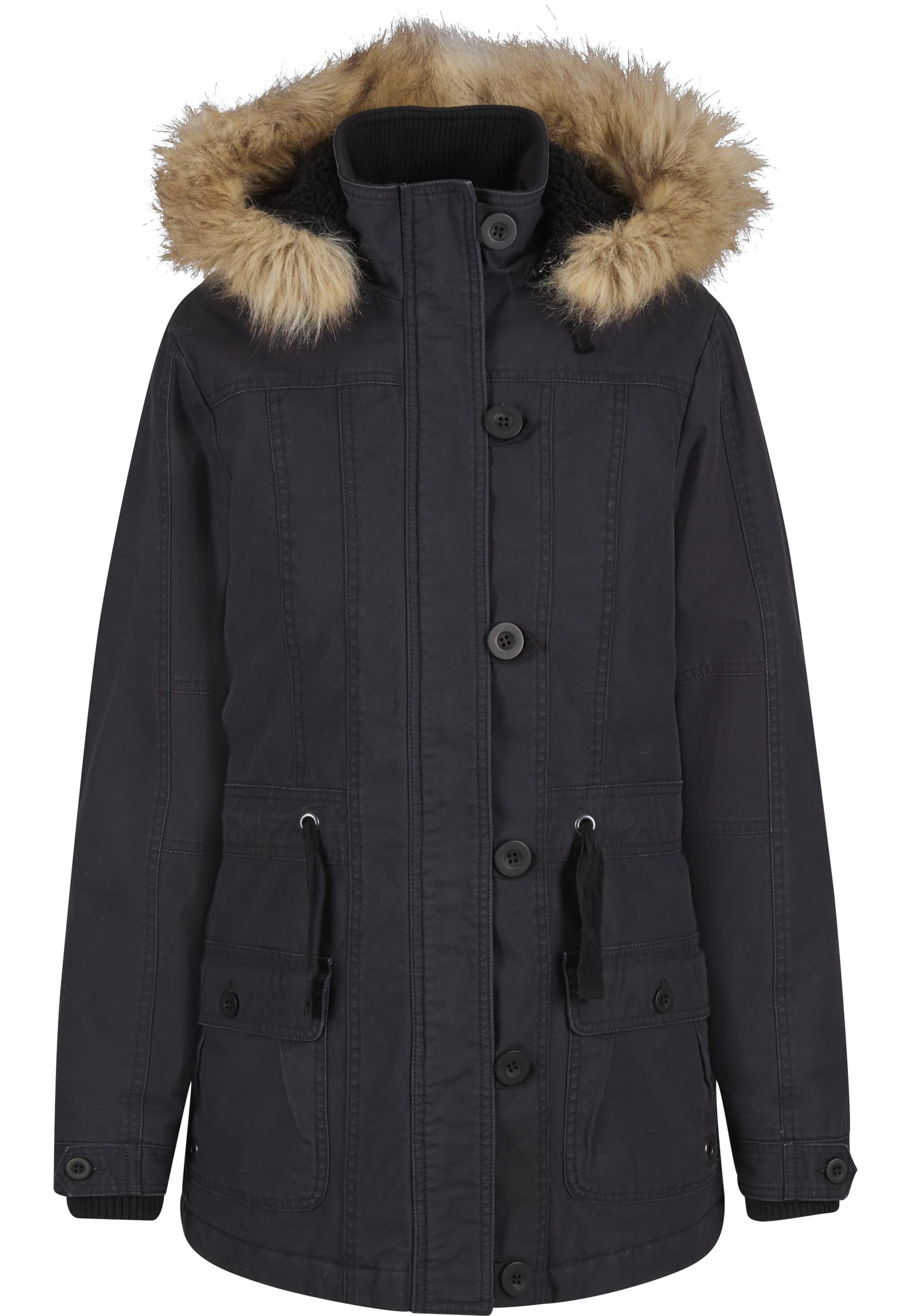 Parka Brandit "Brandit Brandit Women Nila Winterparka", Damen, Gr. 4XL, Schwarz, 100% Baumwolle, Unifarben, Normal, Ohne Ausschnitt, Jacken Parka