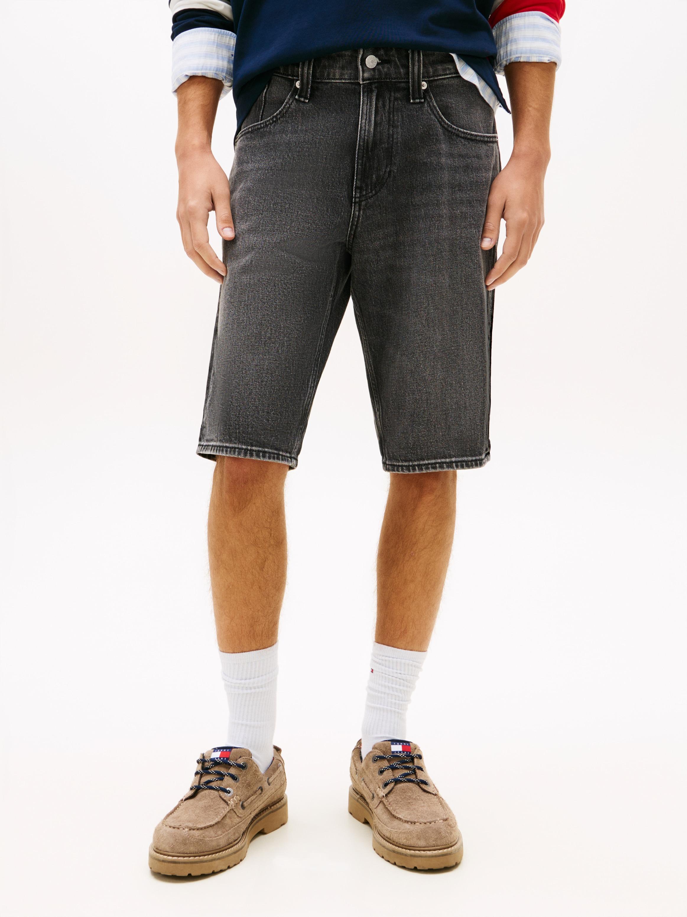 Shorts Tommy Jeans "Ronnie", Herren, Gr. 32, N-Gr, Denim Schwarz, Web, Obermaterial: 99% Baumwolle, 1% Elasthan, Unifarben, Regular Fit Kurz, Hosen Shorts, Regular Fit Mit Taschen