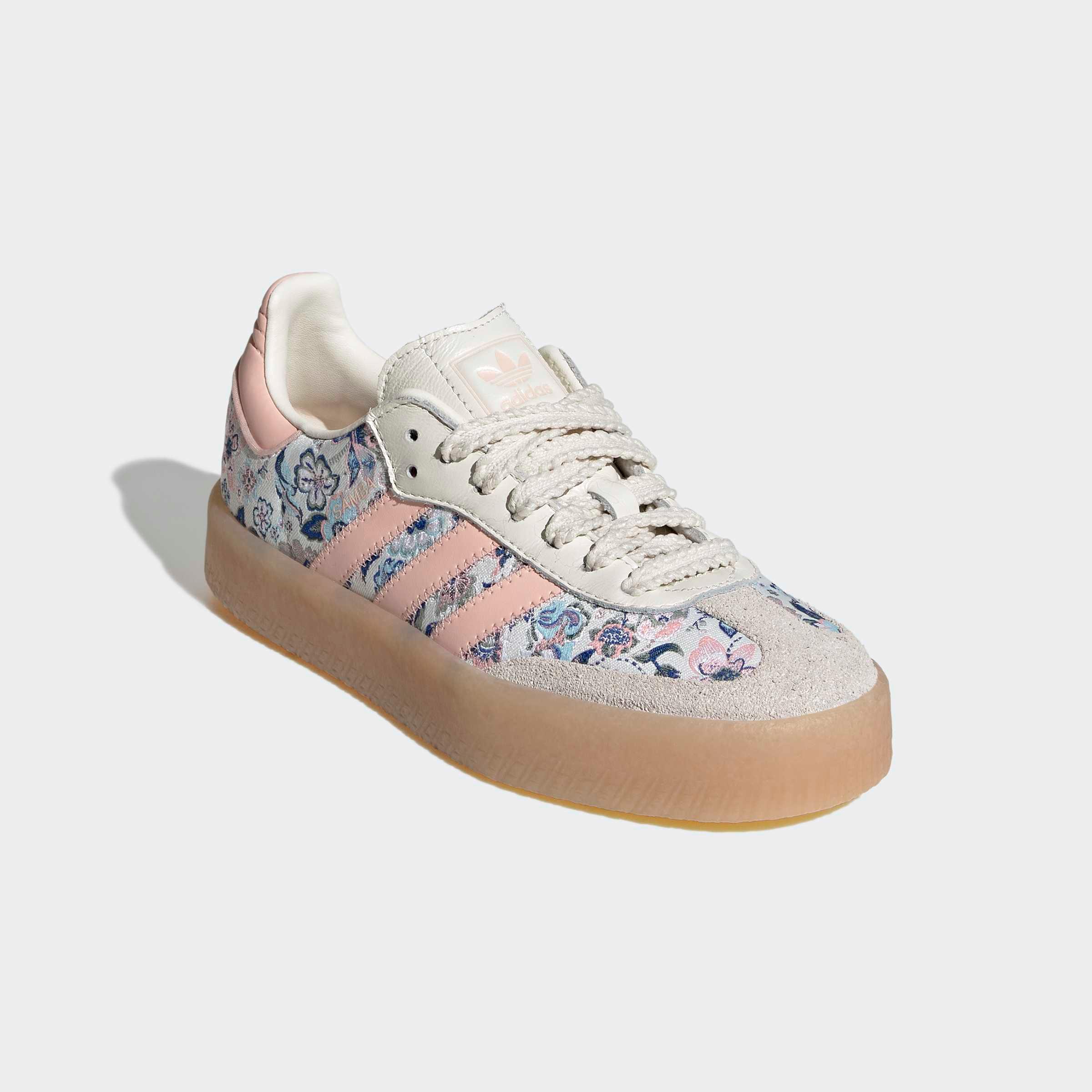 Sneaker Adidas Originals "Adidas Liberty London Samba", MäDchen, Gr. 38,5, Rosa (Sanftes Weiß, Blush Pink, Gum 3), Leder, Synthetik, Textil, Schuhe Sneaker, FüR Kinder & Jugendliche