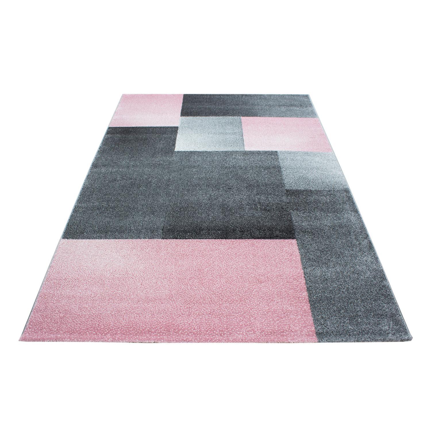 Webteppich Lucca Pink/Grau Ca. 160X230Cm