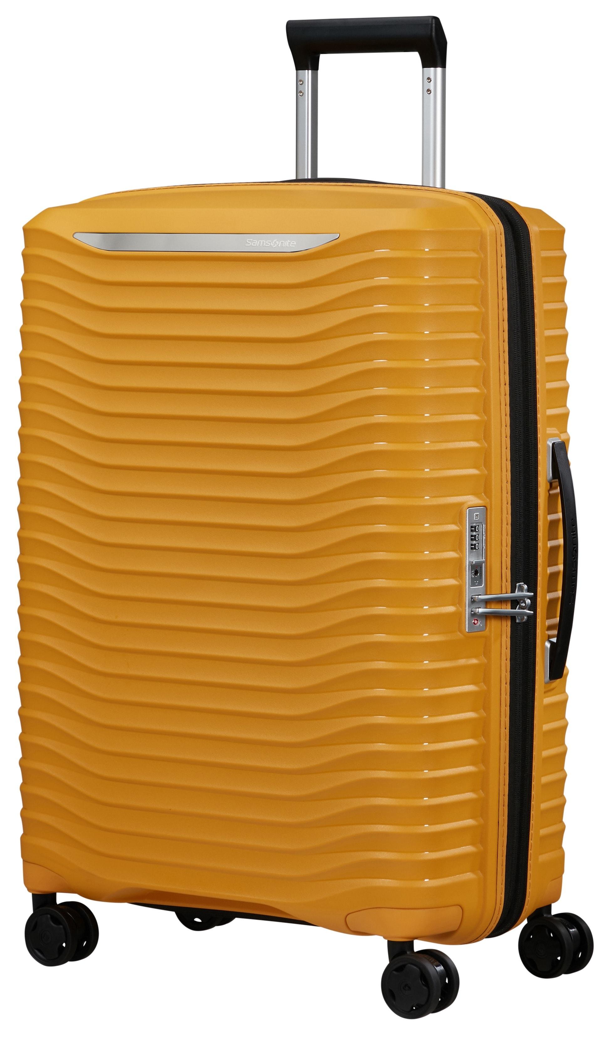 Hartschalen-Trolley SAMSONITE "UPSCAPE, verschiedene Größen und Farben", Damen, Gr. B/H/T: 47cm x 68cm x 28cm 75 l, gelb, Polypropylen, gestreift, Koffer Hartschalen-Trolley, mit Volumenerweiterung, mit Tragegriff oben und seitlich