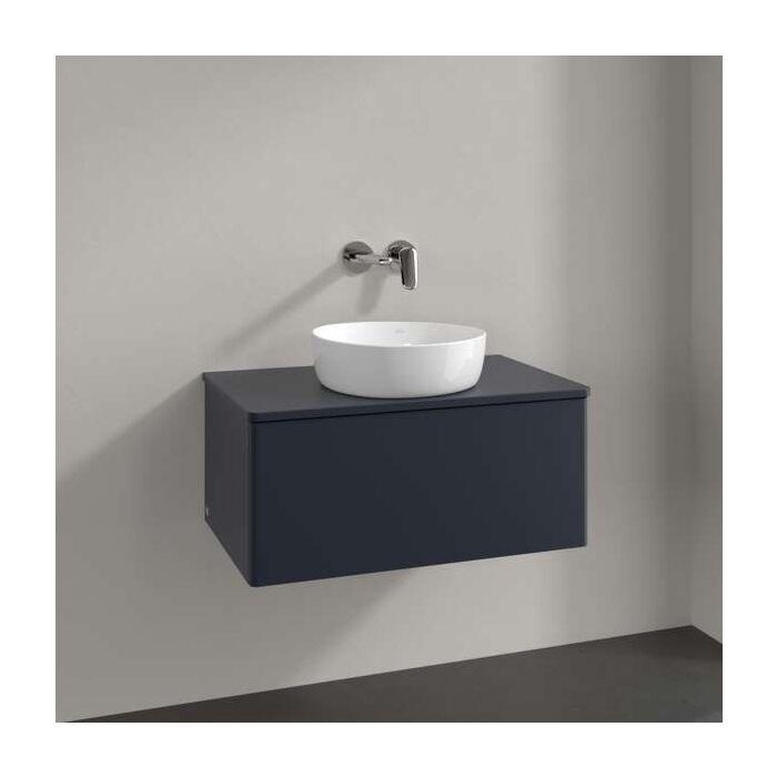 Villeroy Und Boch Antao Waschtisch-Unterschrank L30010HG Mit Beleuchtung, 1 Auszug, 800 X 360 X 500 Mm, Front Ohne Struktur, Midnight Blue Matt Lacquer / Midnight Blue Matt Lacquer