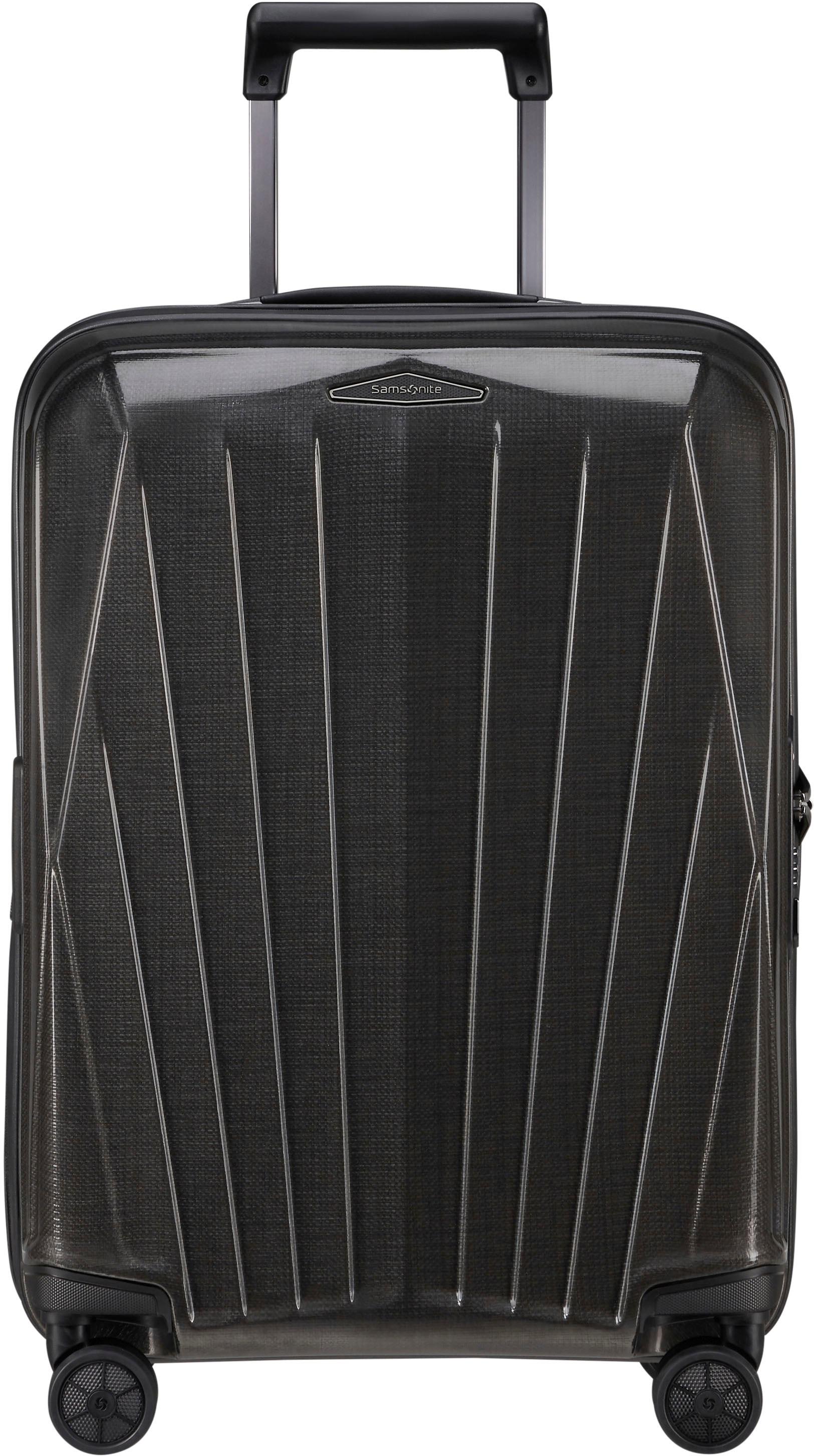 Hartschalen-Trolley Samsonite "MAJOR-LITE, Verschiedene GrößEn Und Farben", Gr. B/H/T: 40Cm X 55Cm X 20Cm 37 L, Schwarz, Curv, Koffer, Mit AdressanhäNger, Mit Raumteiler, Packriemen Und Trennpolster